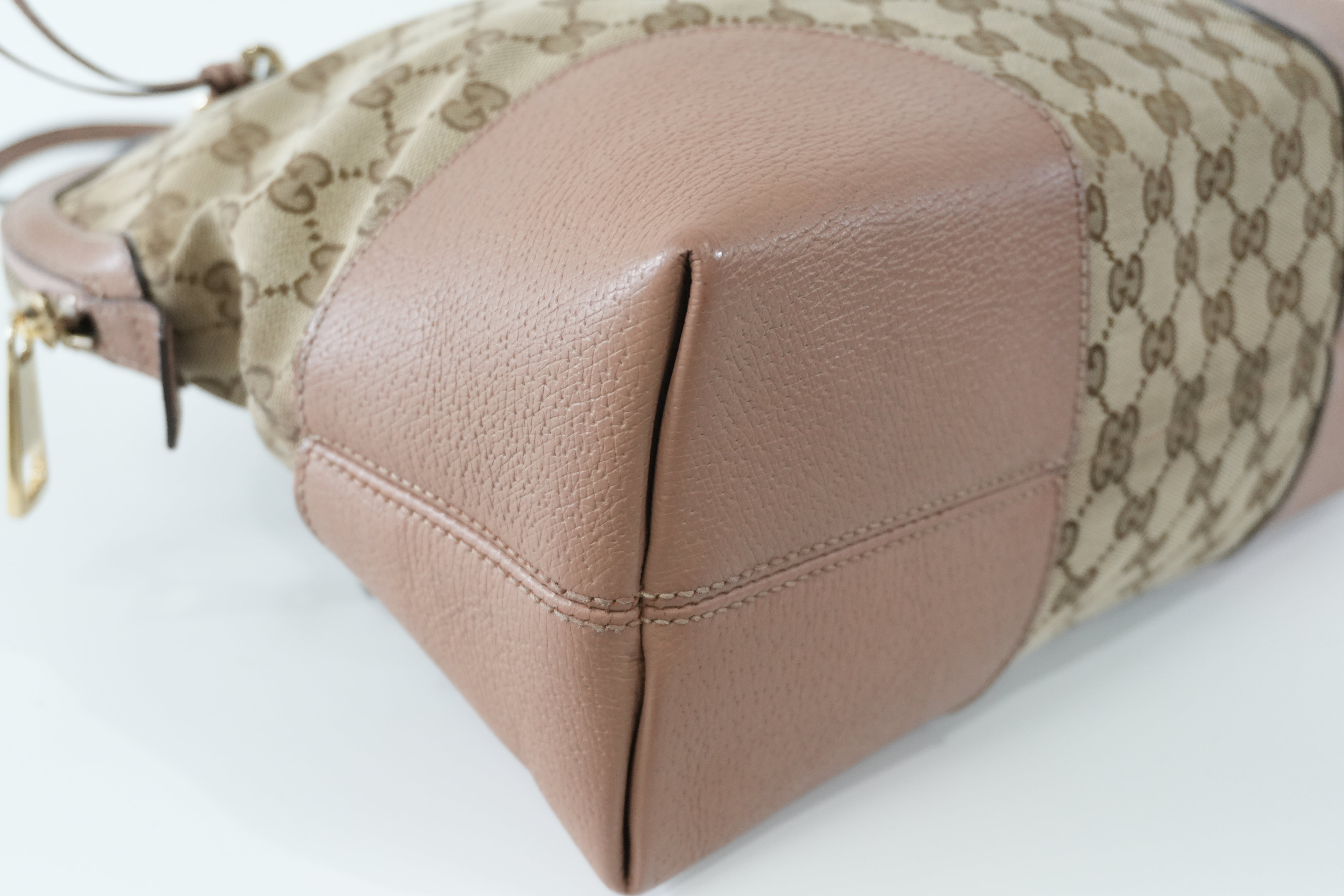 Pre-owned Gucci Fabric Canvas Guccisima Tote Bag Pink