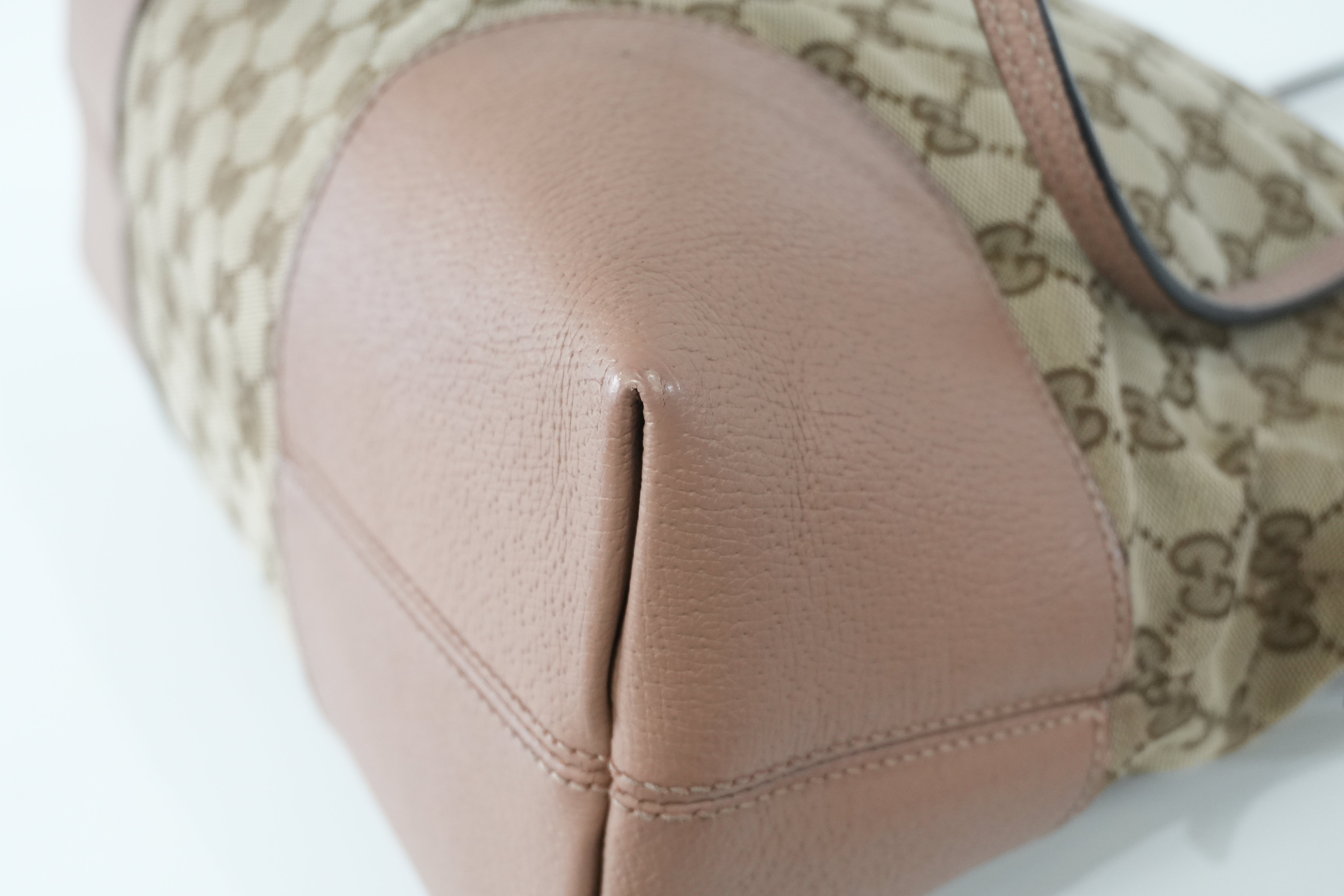 Pre-owned Gucci Fabric Canvas Guccisima Tote Bag Pink