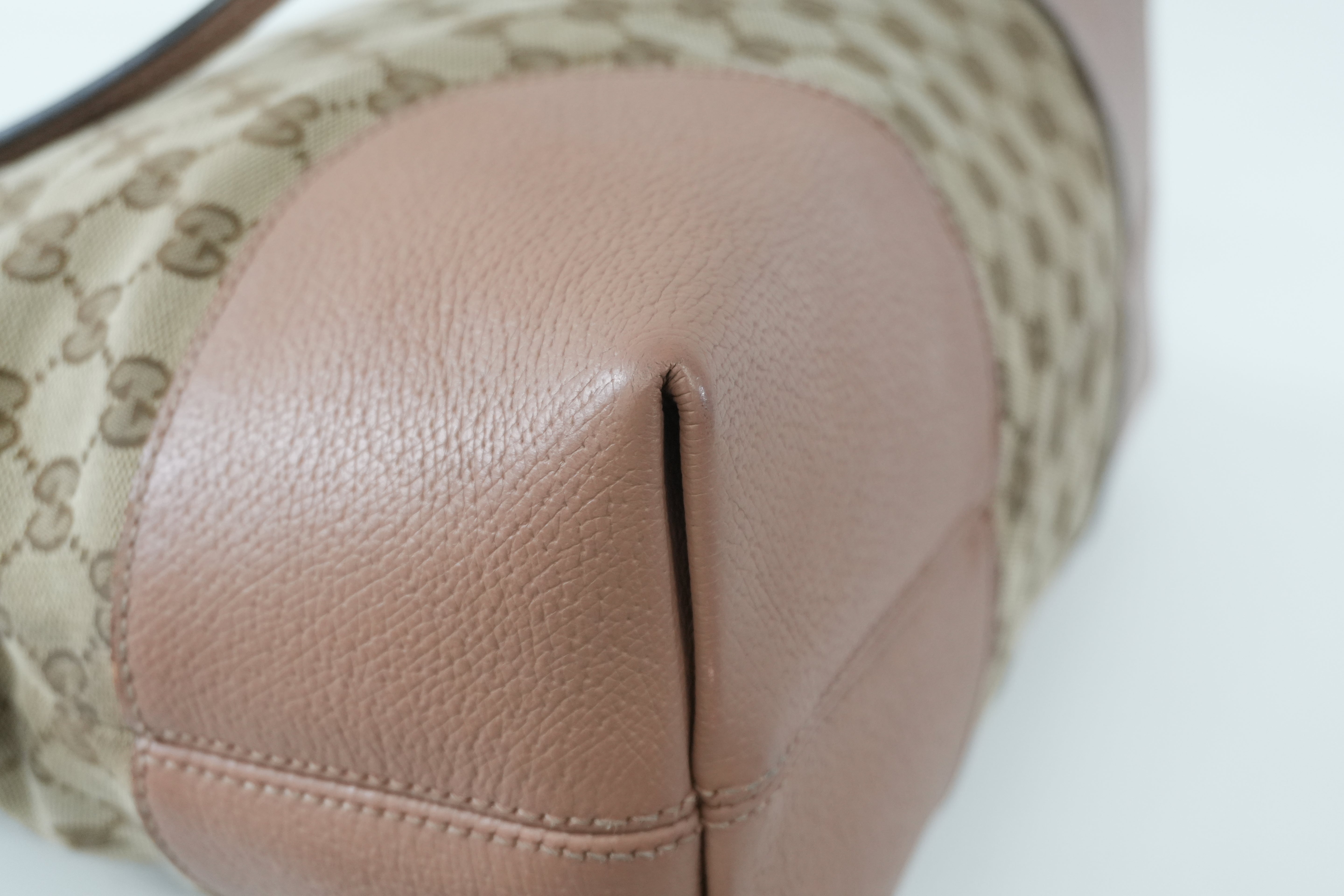 Pre-owned Gucci Fabric Canvas Guccisima Tote Bag Pink