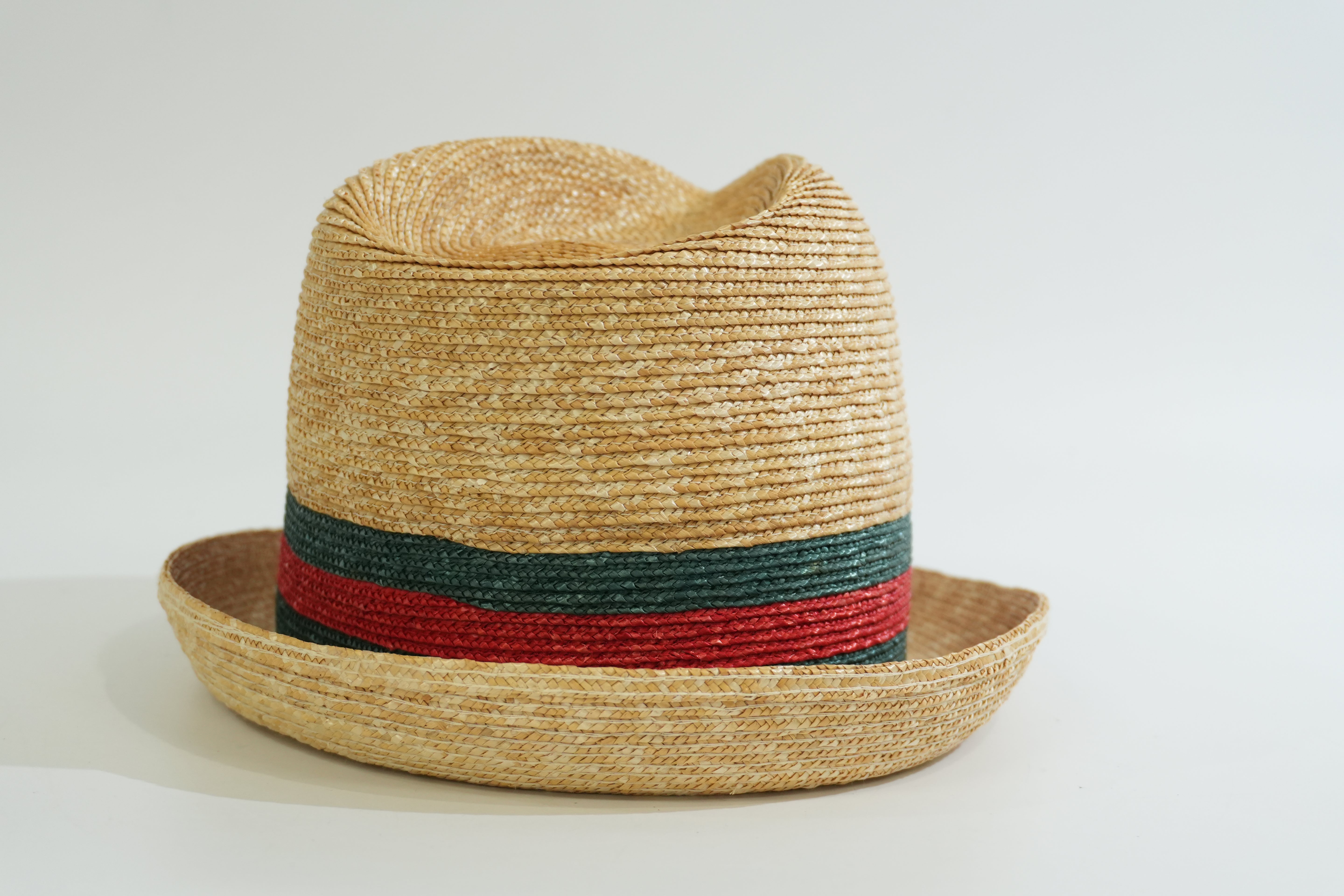 Pre-owned Gucci Straw Ophidia Hat Beige