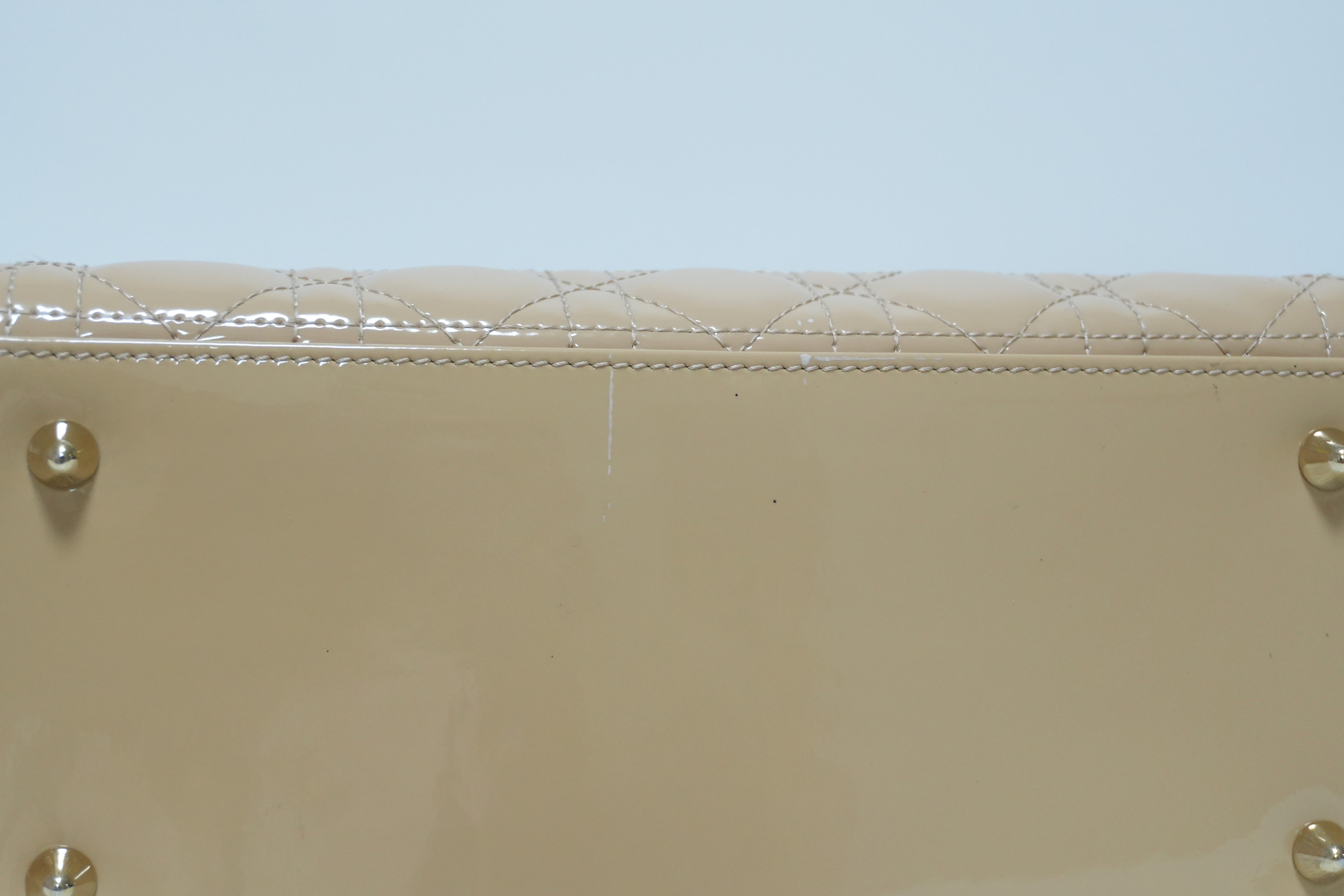 Lady Dior Enamel Cannage Two Way Beige Used