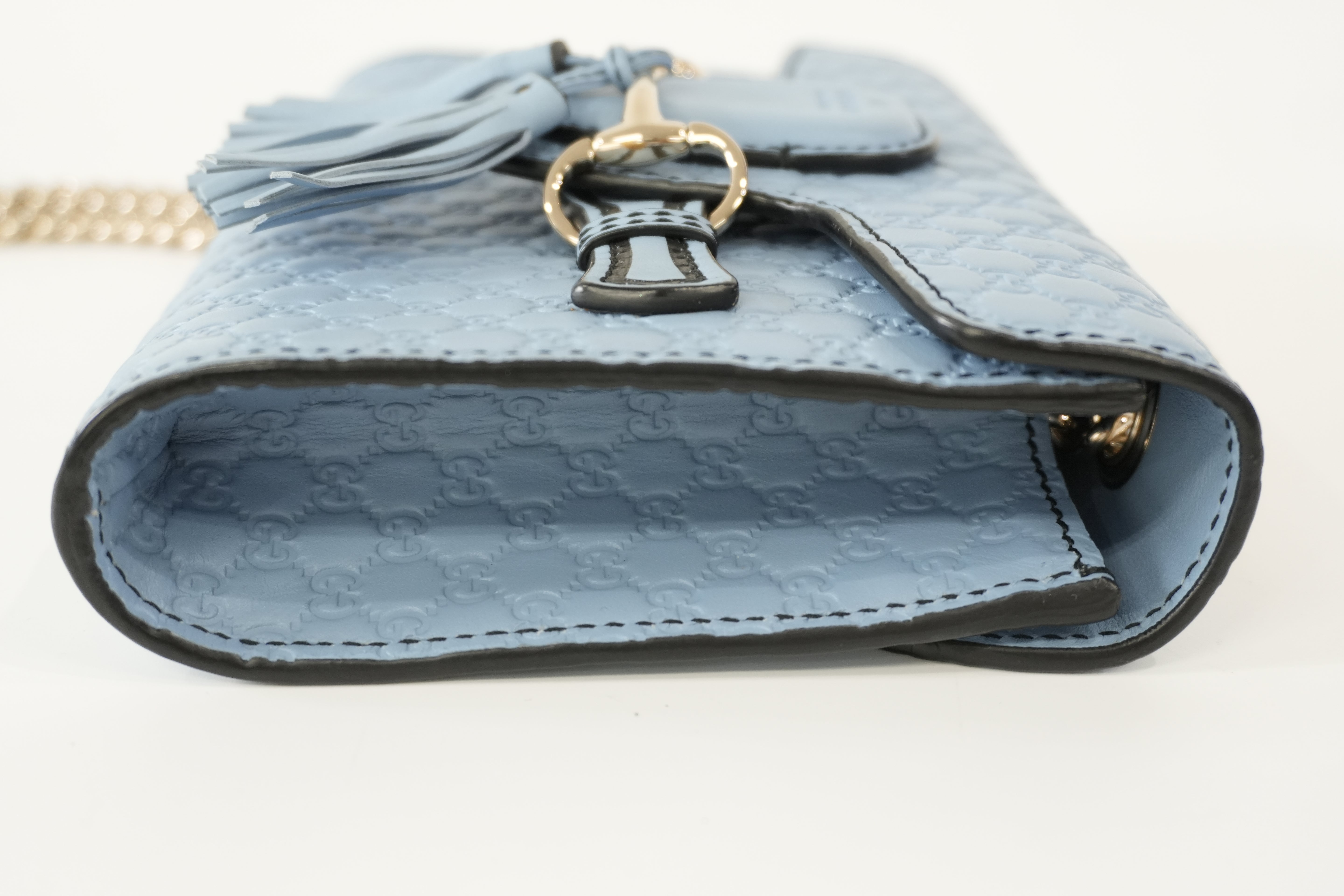 Pre-owned Gucci Micro Guccisima Chain Shoulder Bag Blue