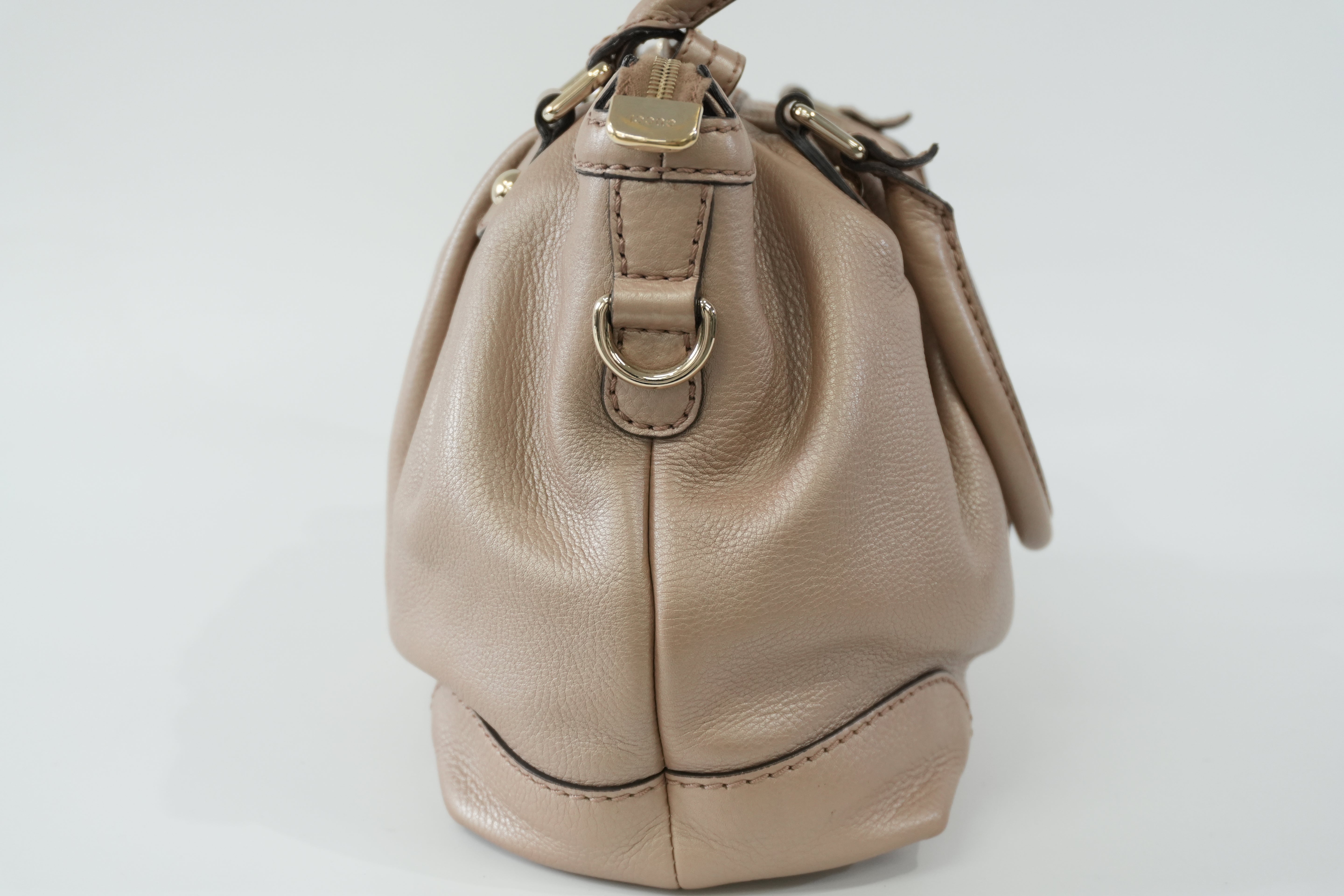 Pre-owned Gucci Leather Metallic Shoulder Bag Bronze