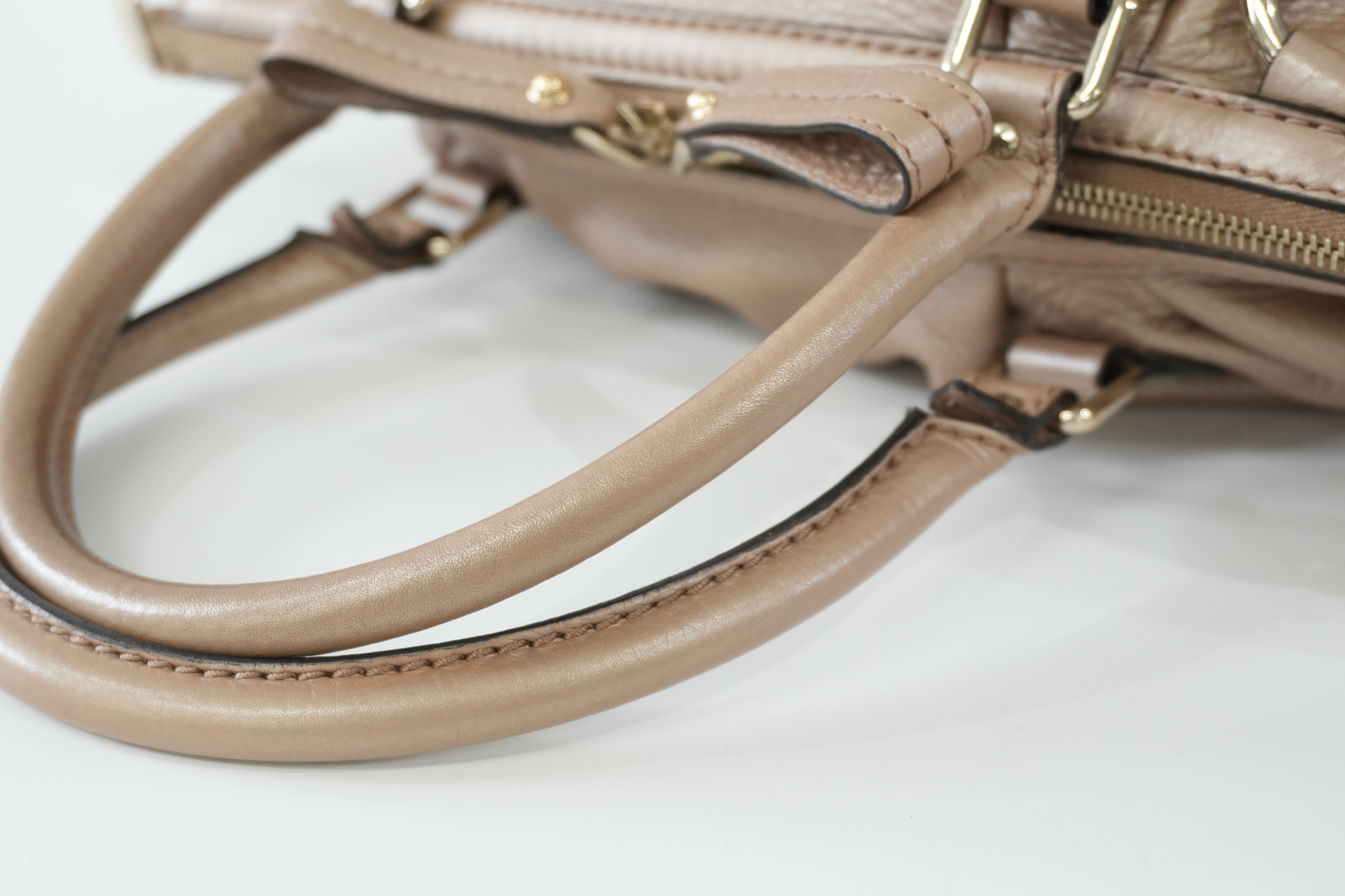 Pre-owned Gucci Leather Metallic Shoulder Bag Bronze