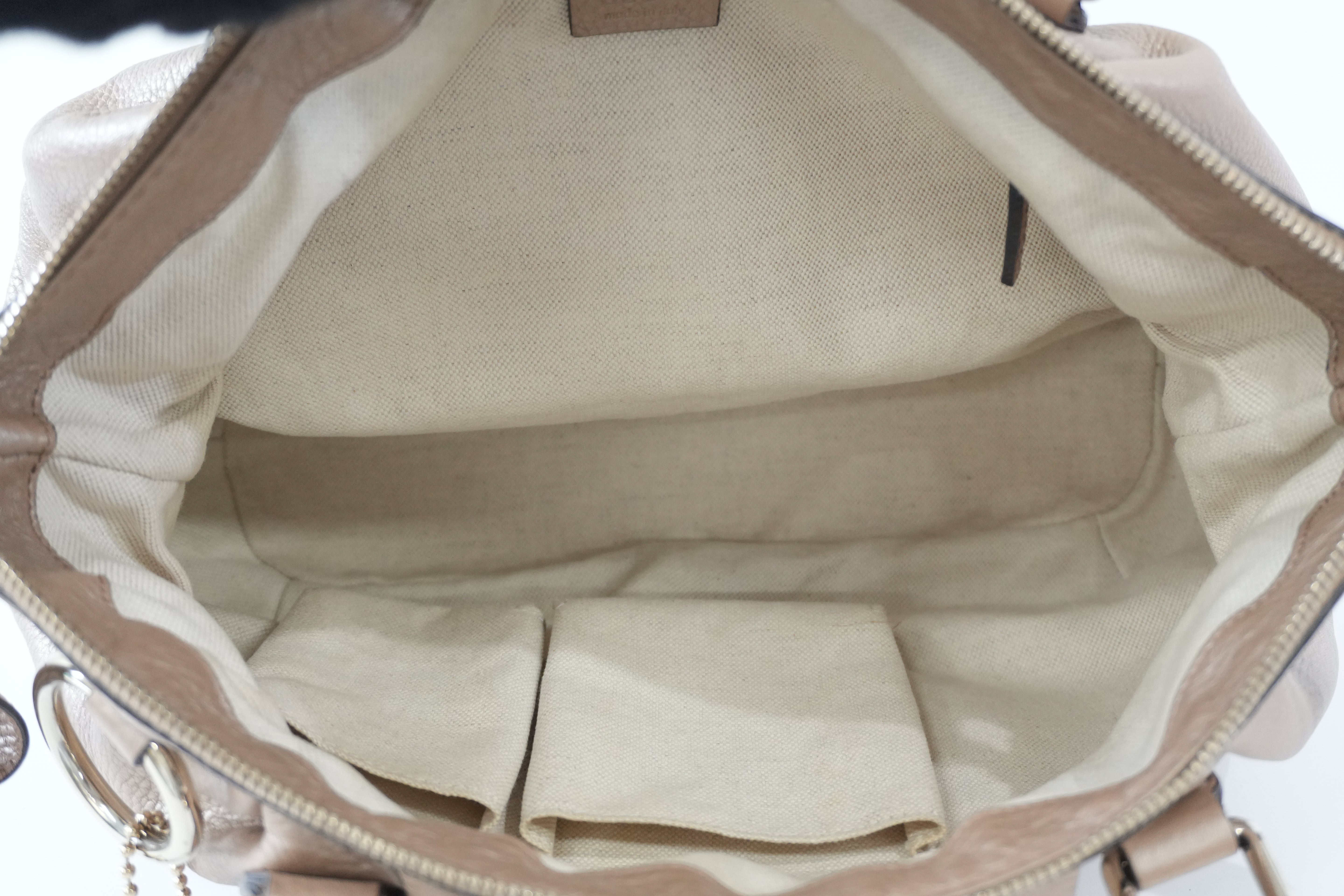 Pre-owned Gucci Leather Metallic Shoulder Bag Bronze