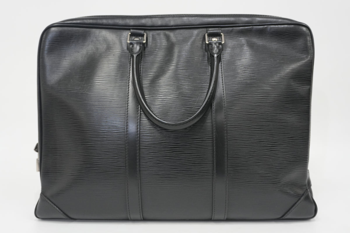 Pre-Owned Louis Vuitton Epi Porte Documents Briefcase Black