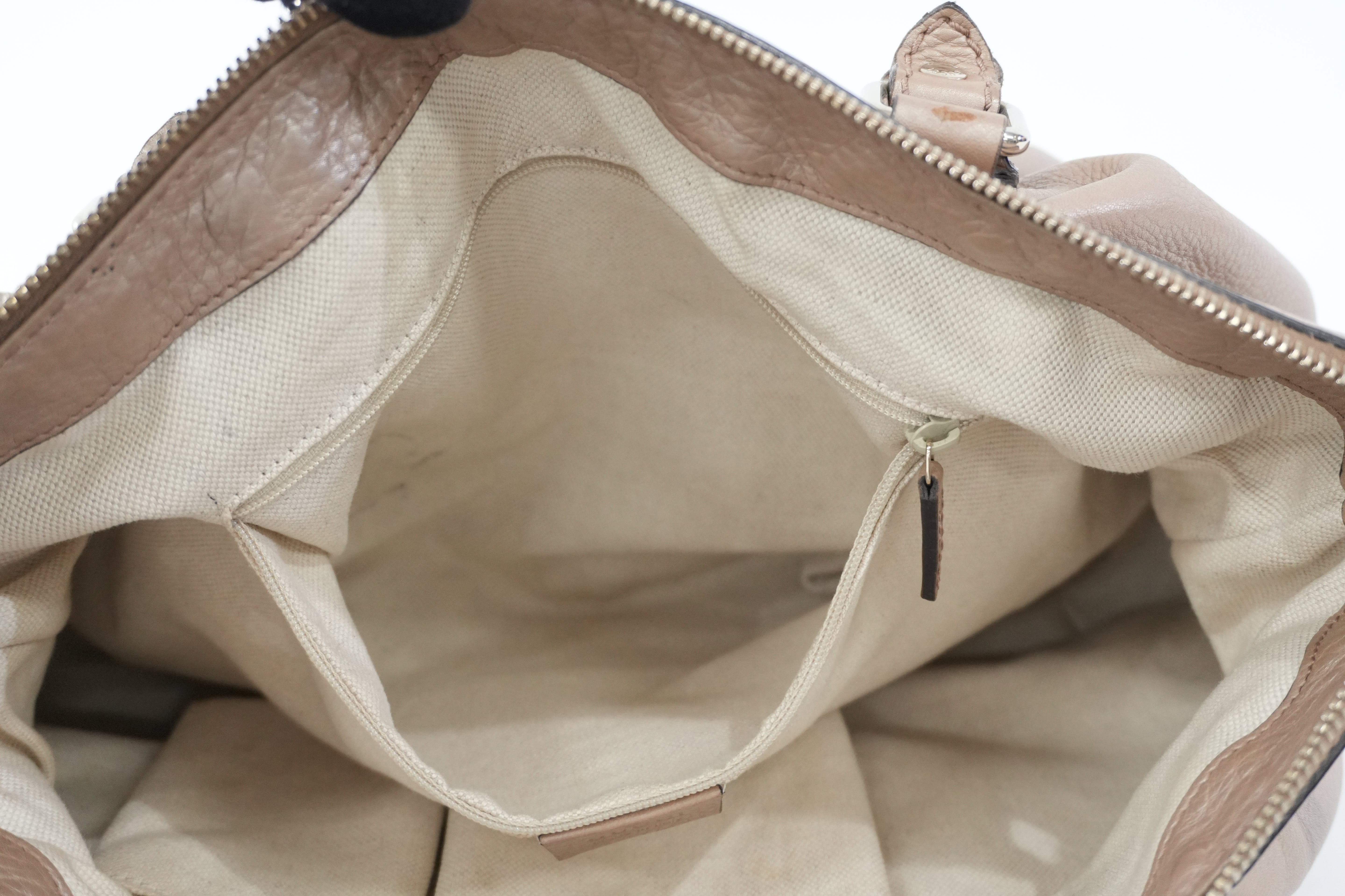 Pre-owned Gucci Leather Metallic Shoulder Bag Bronze