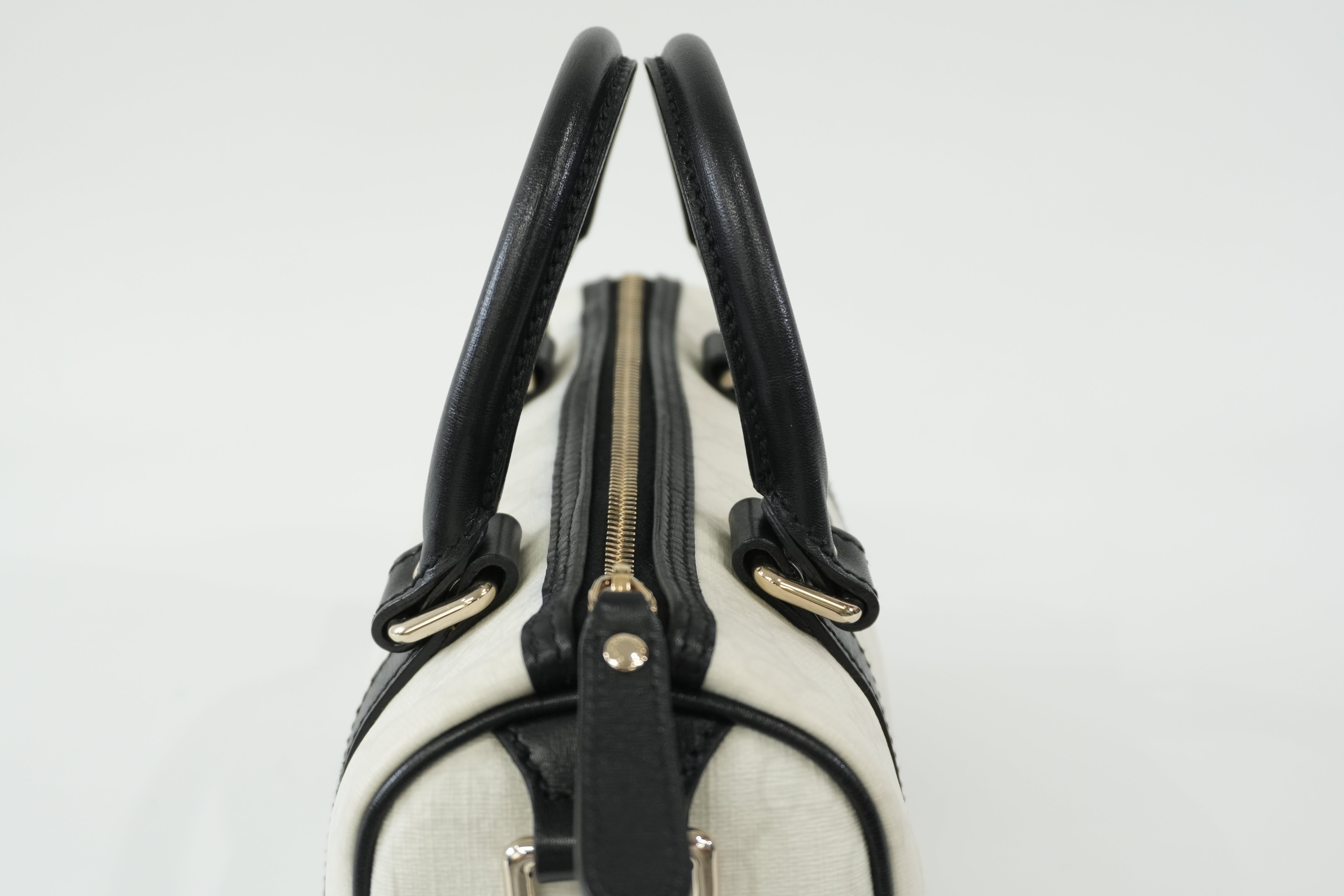 Pre-owned Gucci Canvas GG Supreme Boston Handbag White