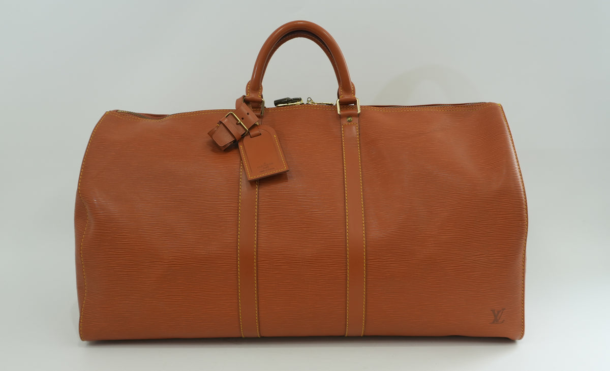 Pre-Owned Louis Vuitton Keepall Travel Bag Size 55 Kenya Brown