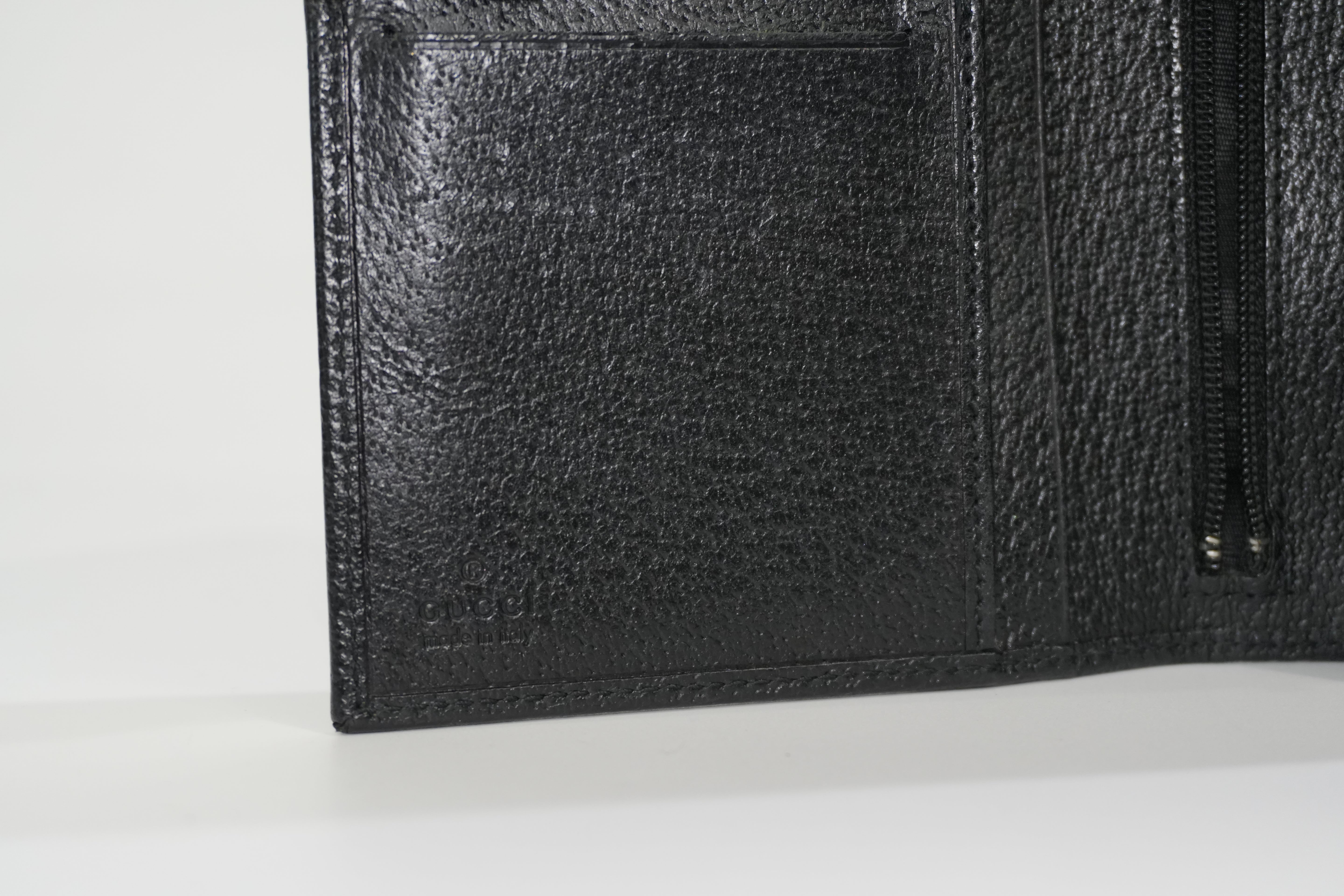 Pre-owned Gucci Canvas Long Wallet Black