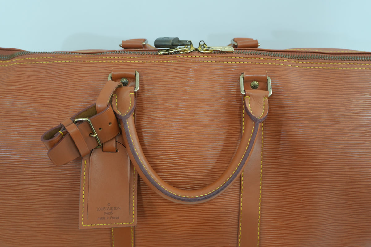 Pre-Owned Louis Vuitton Keepall Travel Bag Size 55 Kenya Brown