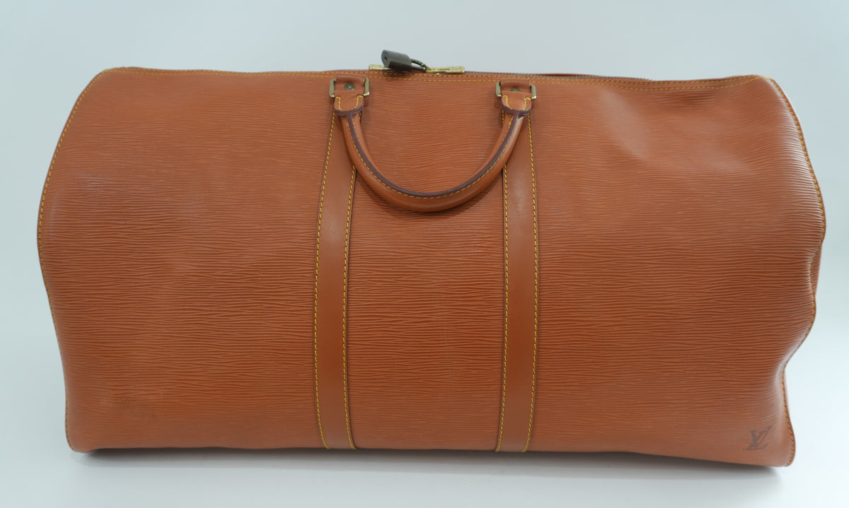 Pre-Owned Louis Vuitton Keepall Travel Bag Size 55 Kenya Brown