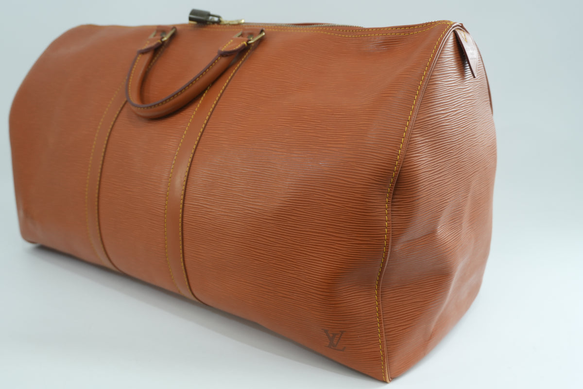 Pre-Owned Louis Vuitton Keepall Travel Bag Size 55 Kenya Brown