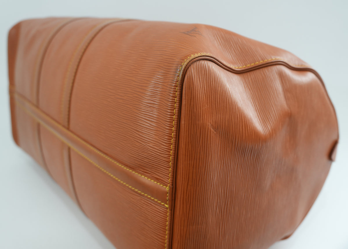 Pre-Owned Louis Vuitton Keepall Travel Bag Size 55 Kenya Brown