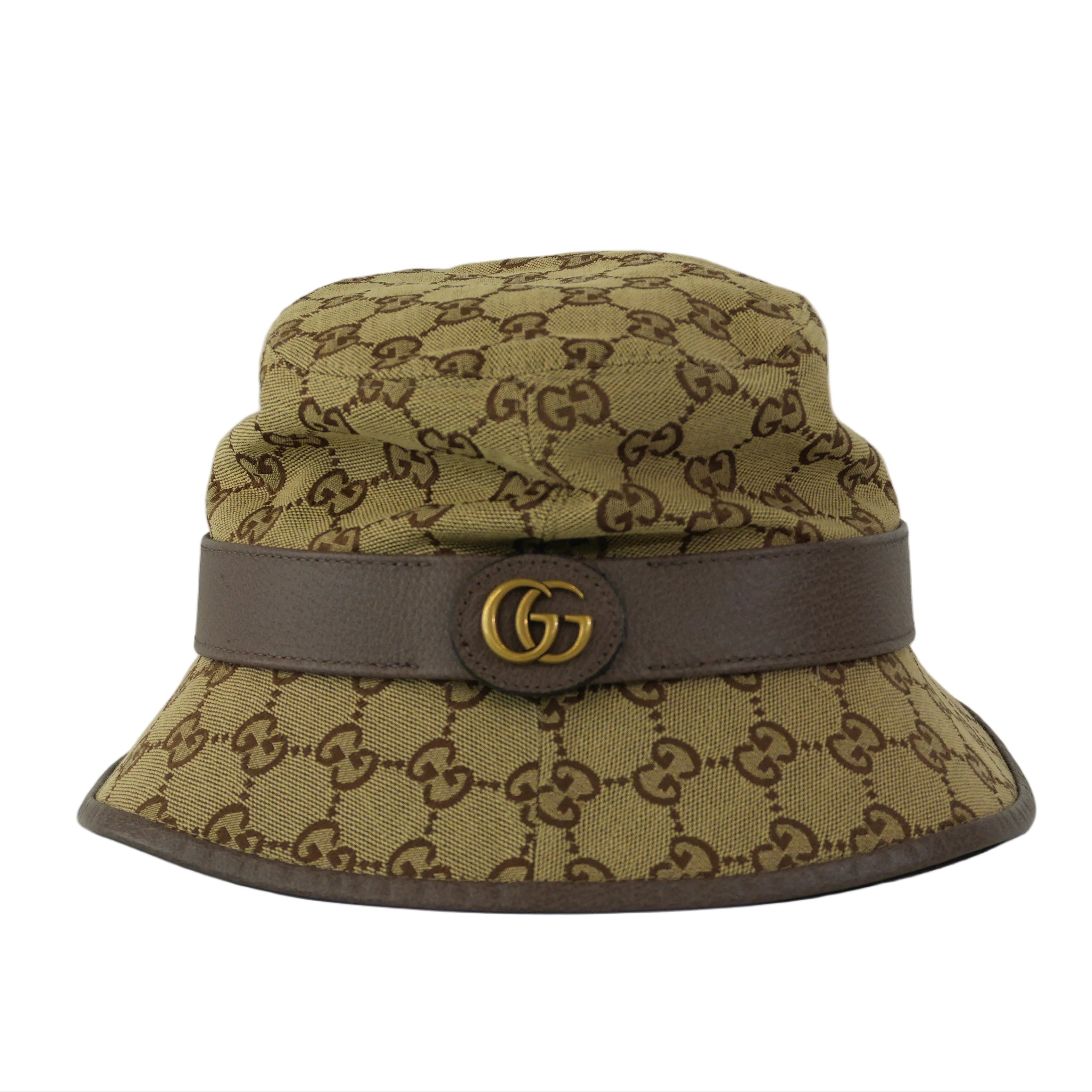 Pre-owned Gucci Guccisima Bucket Hat S Size Brown