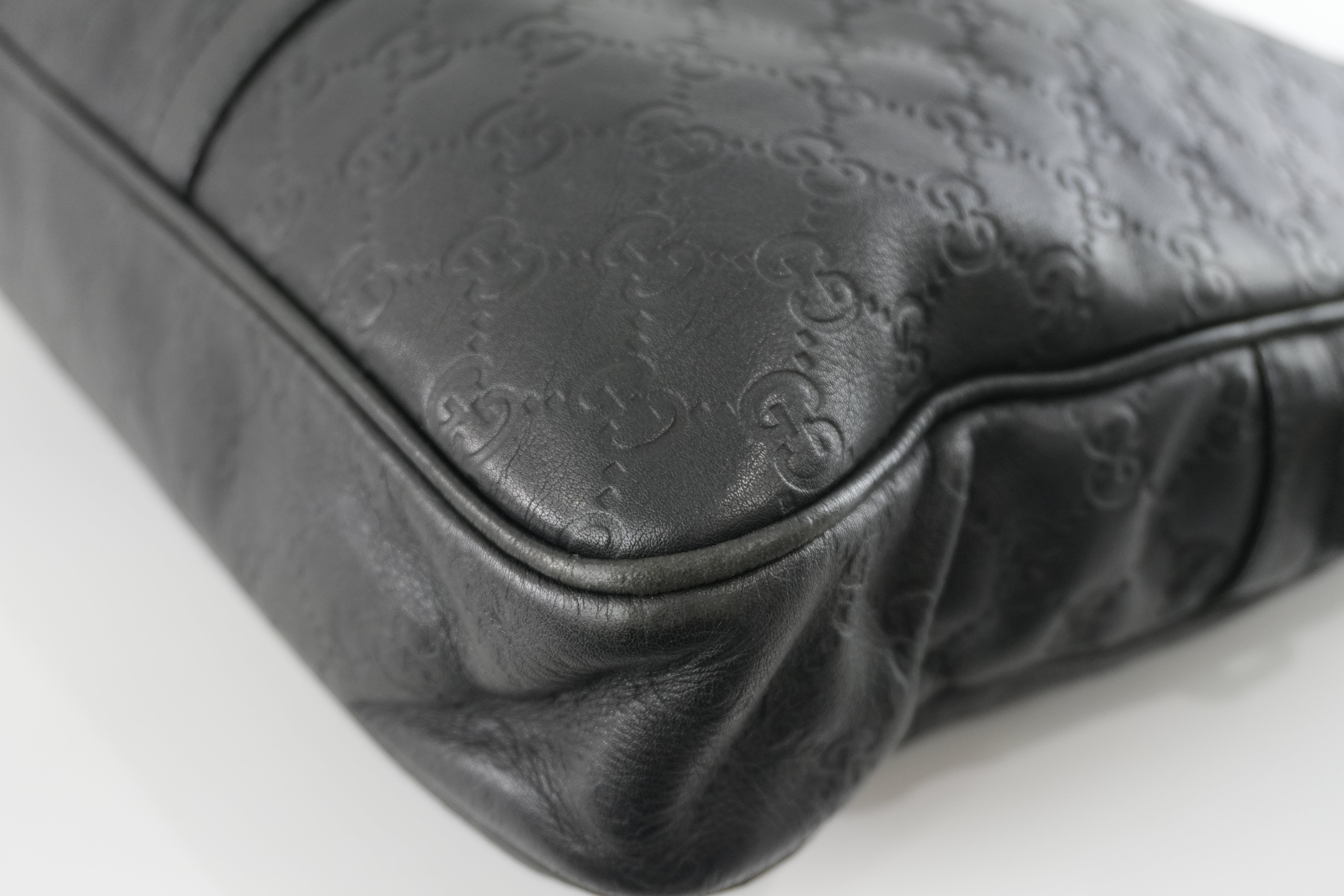 Gucci Guccisima Briefcase Black Leather Used