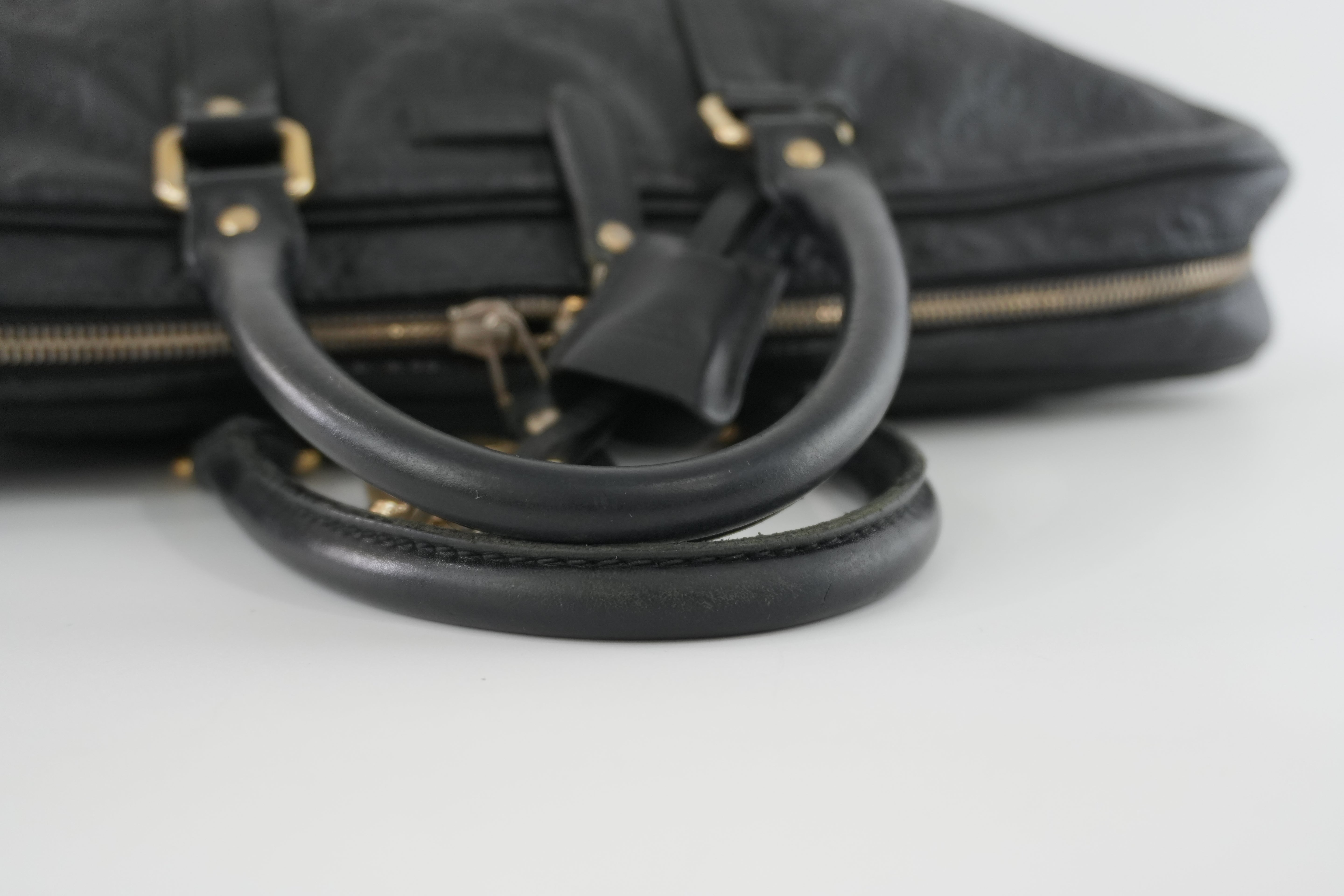 Gucci Guccisima Briefcase Black Leather Used