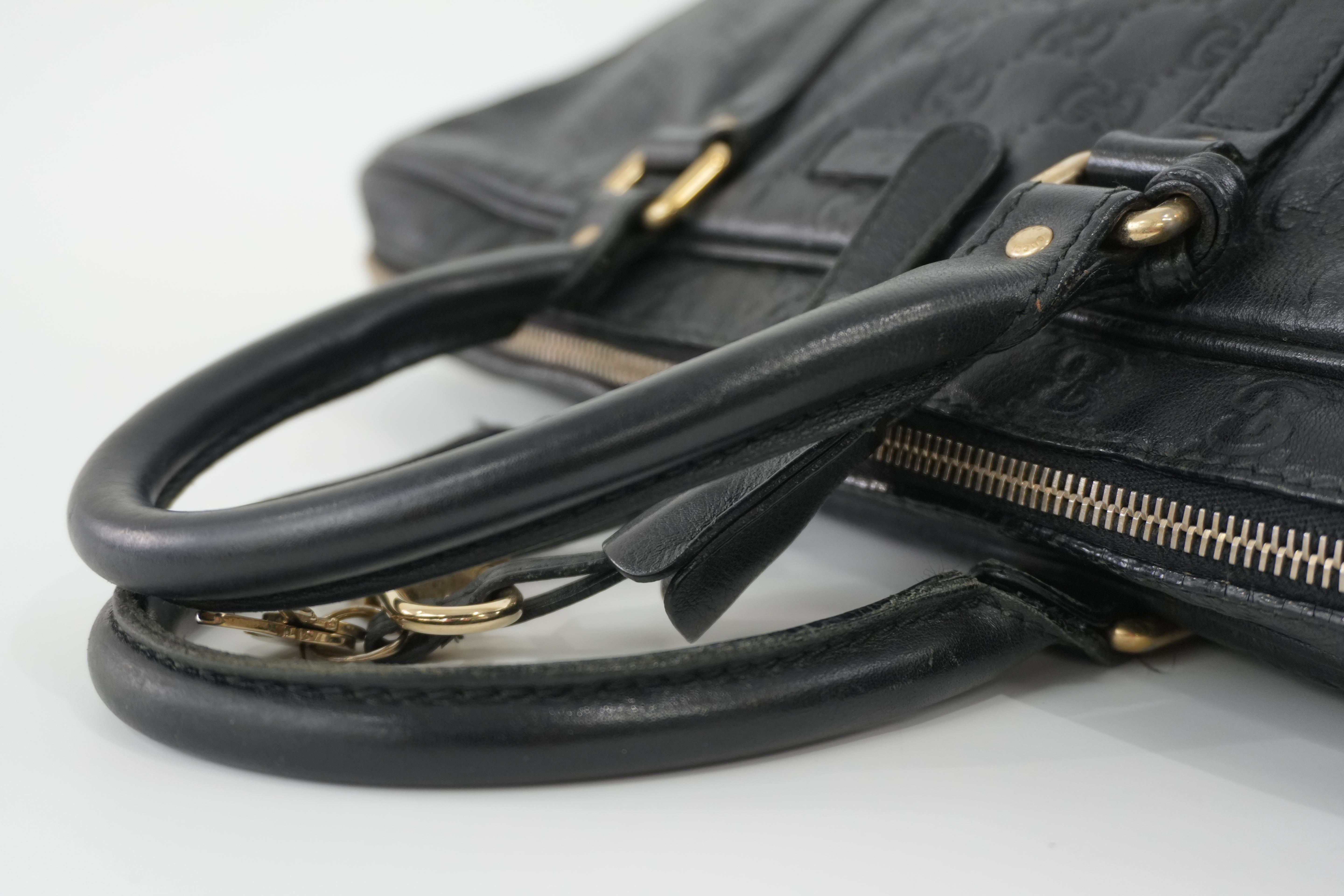 Gucci Guccisima Briefcase Black Leather Used