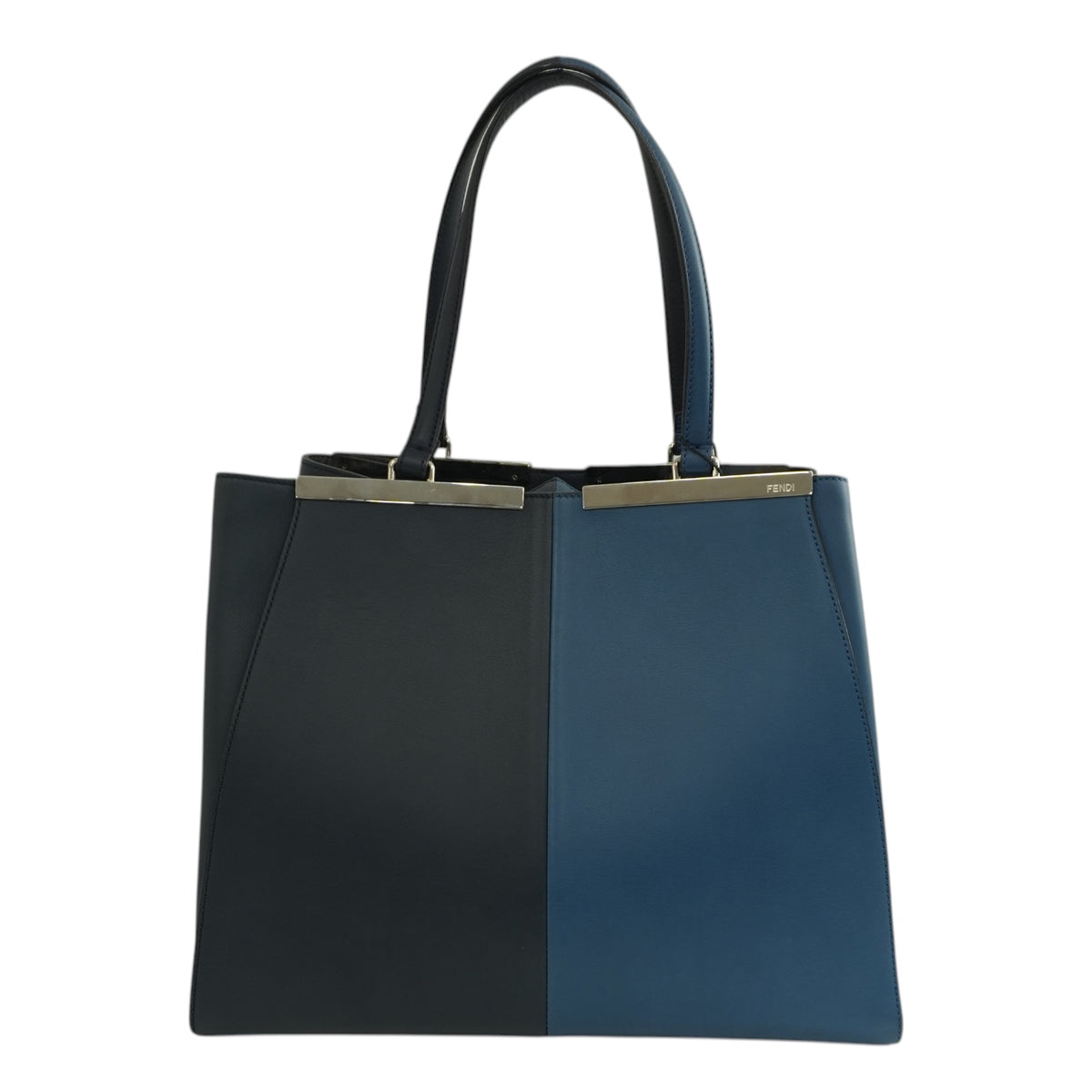 Pre-Owned Fendi Bicolor Vitello Elite 3 Jours Tote Bag Blue