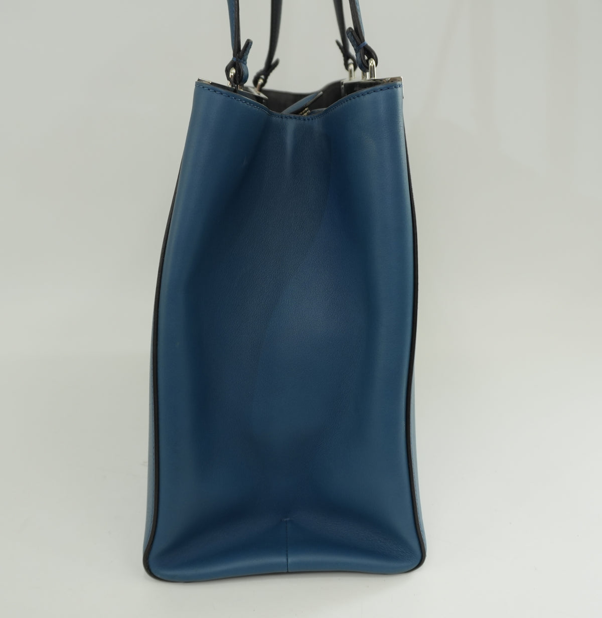 Pre-Owned Fendi Bicolor Vitello Elite 3 Jours Tote Bag Blue