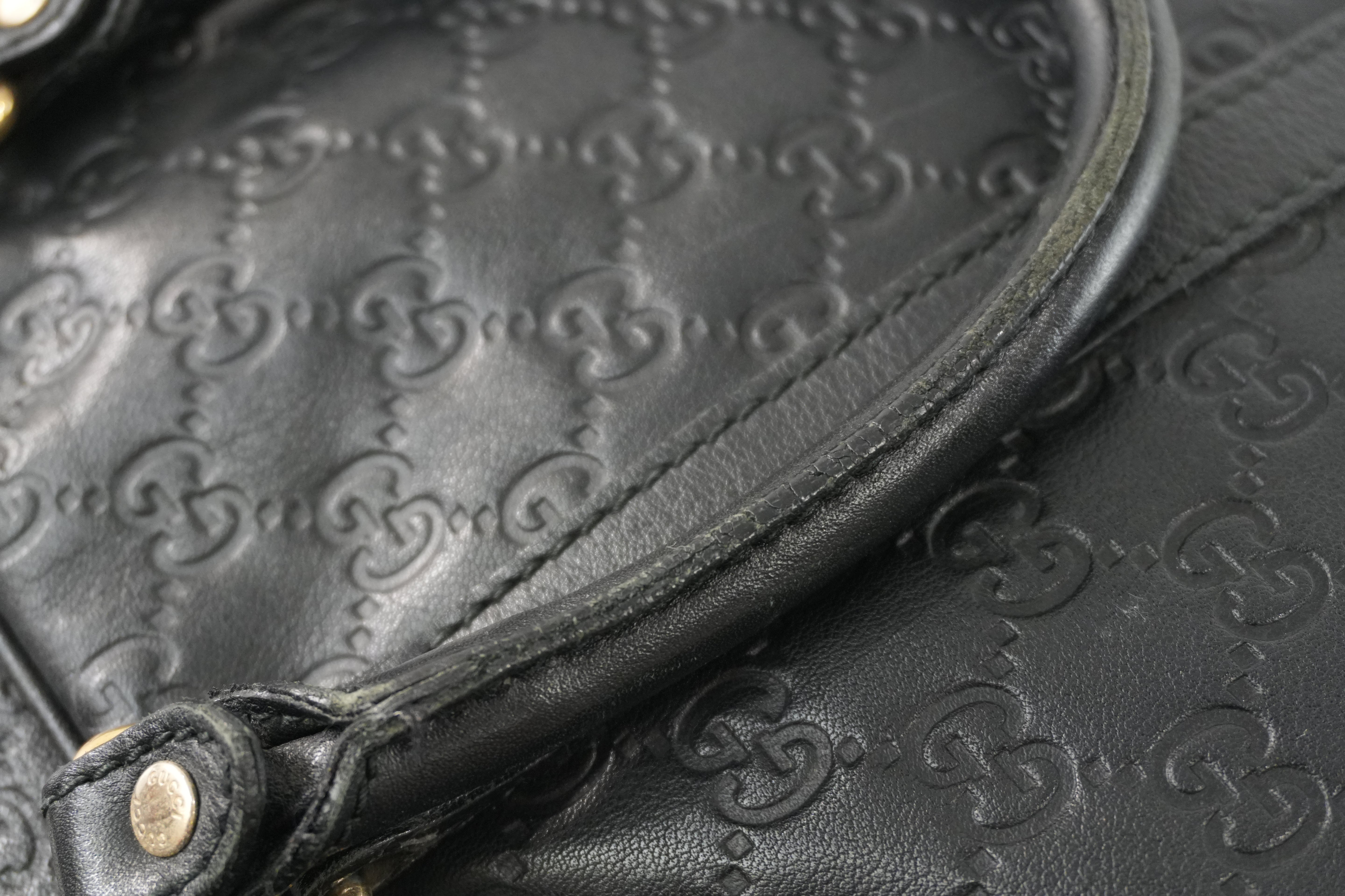 Gucci Guccisima Briefcase Black Leather Used