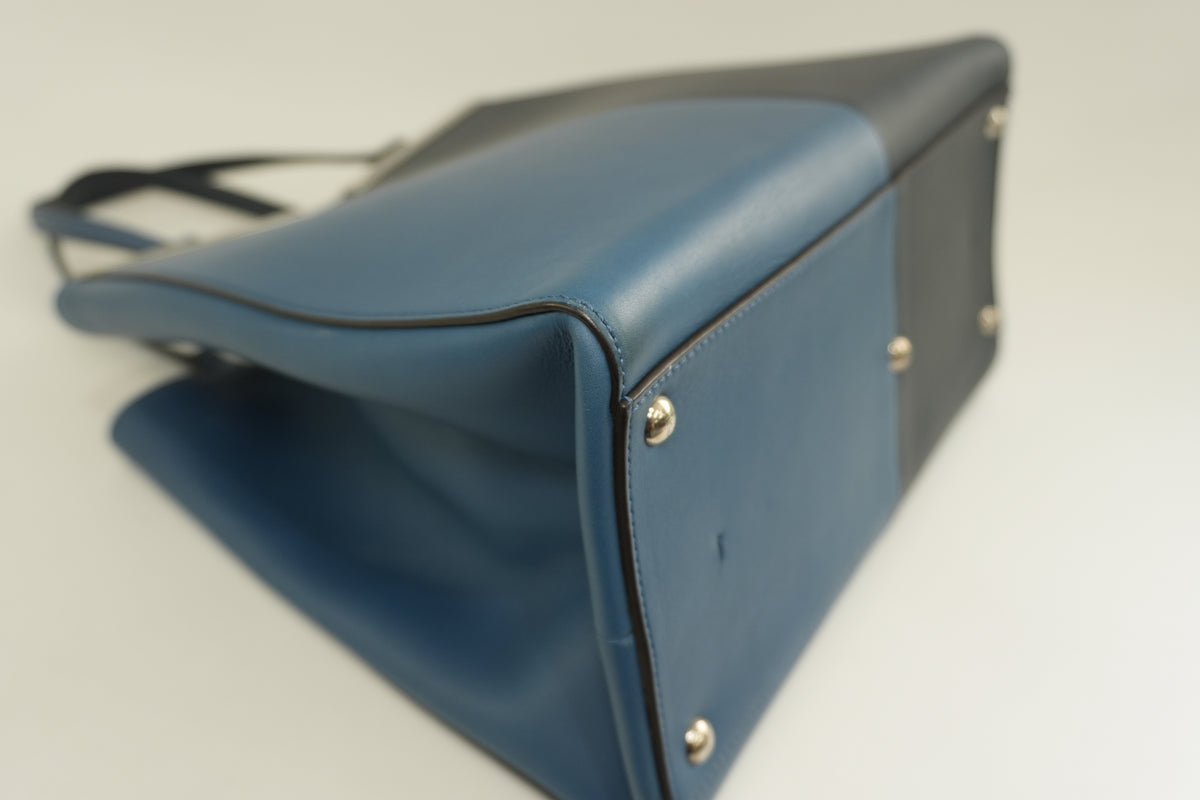 Pre-Owned Fendi Bicolor Vitello Elite 3 Jours Tote Bag Blue