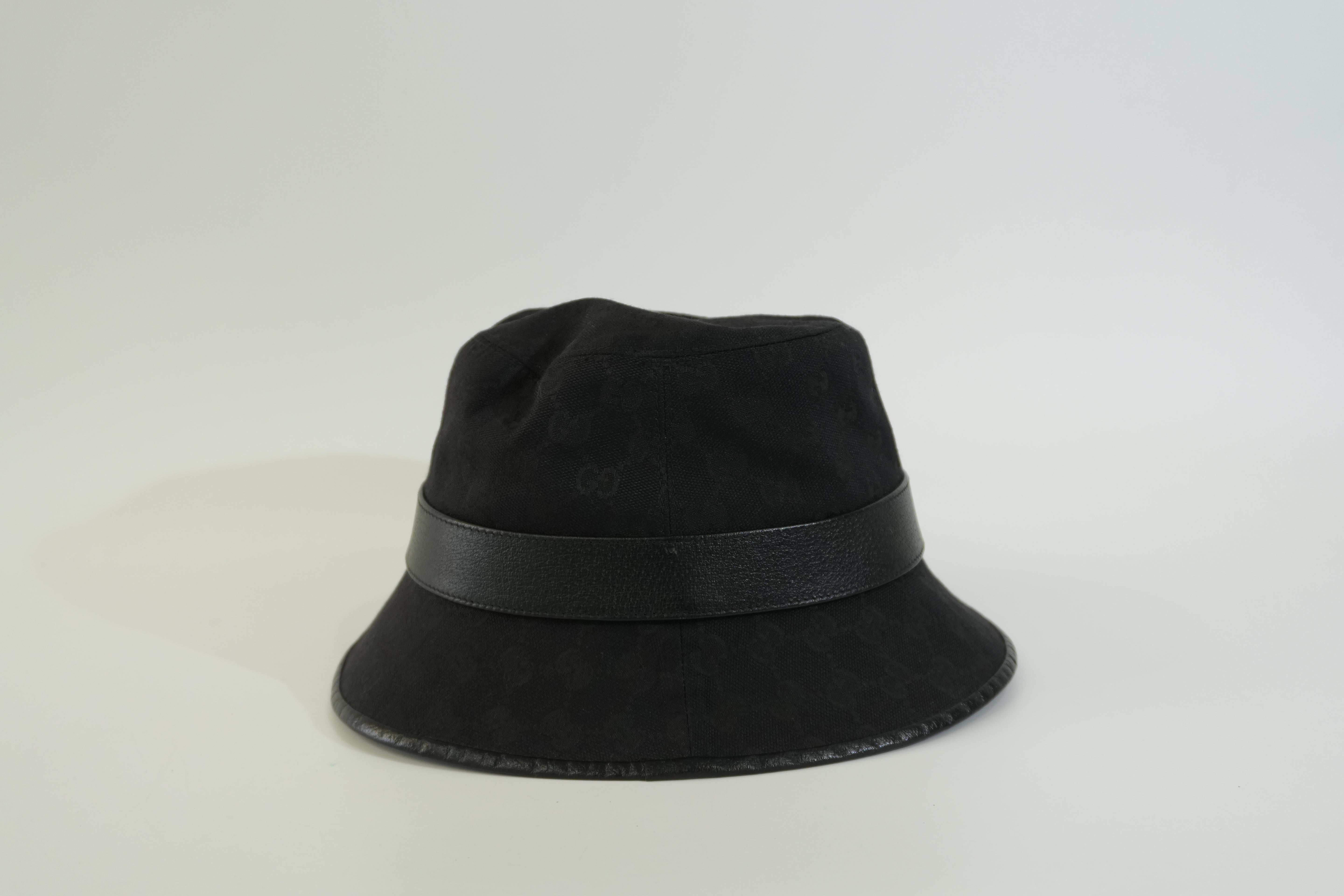 Pre-owned Gucci Guccisima Bucket Hat L Size Black