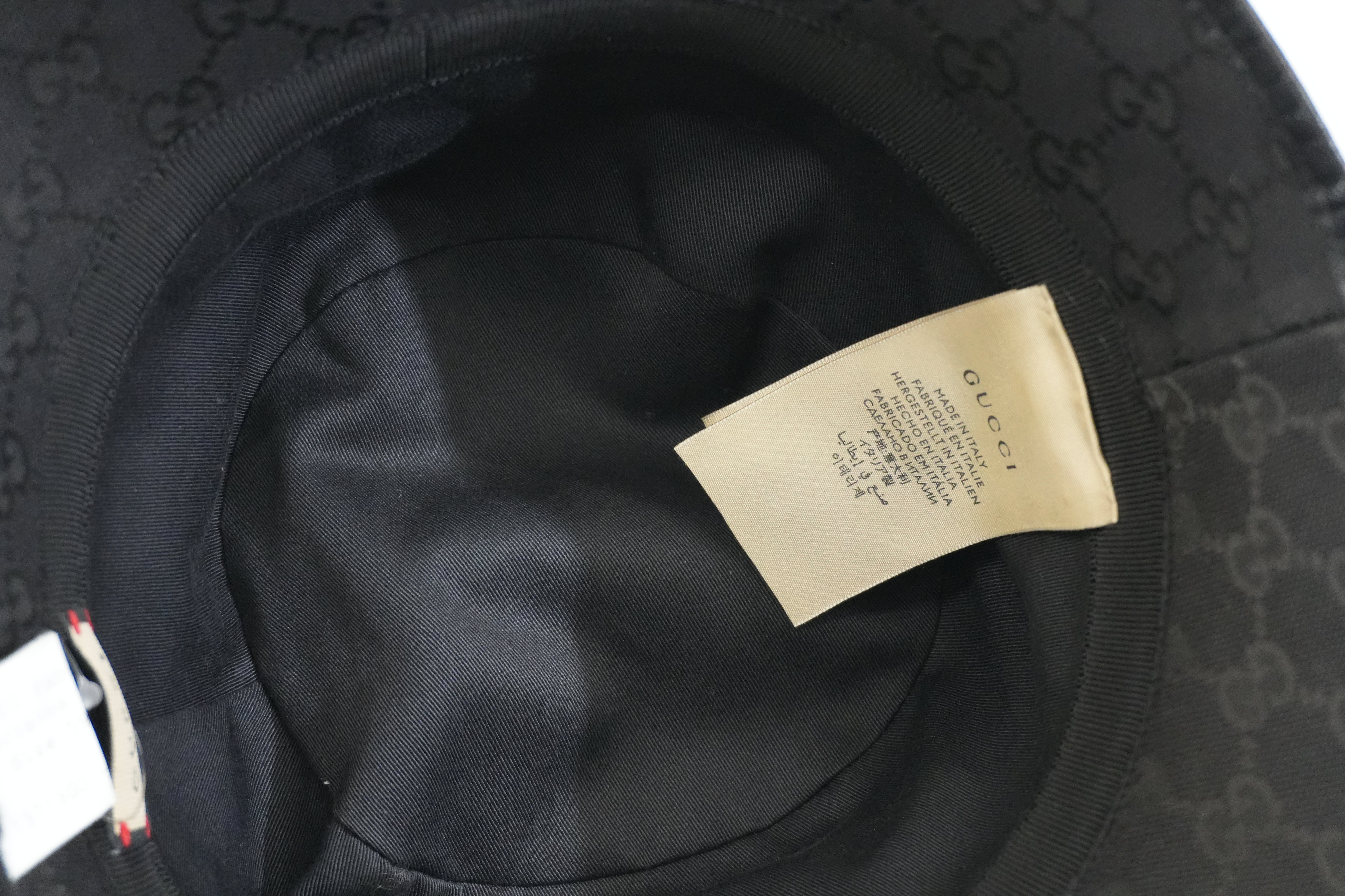 Pre-owned Gucci Guccisima Bucket Hat L Size Black