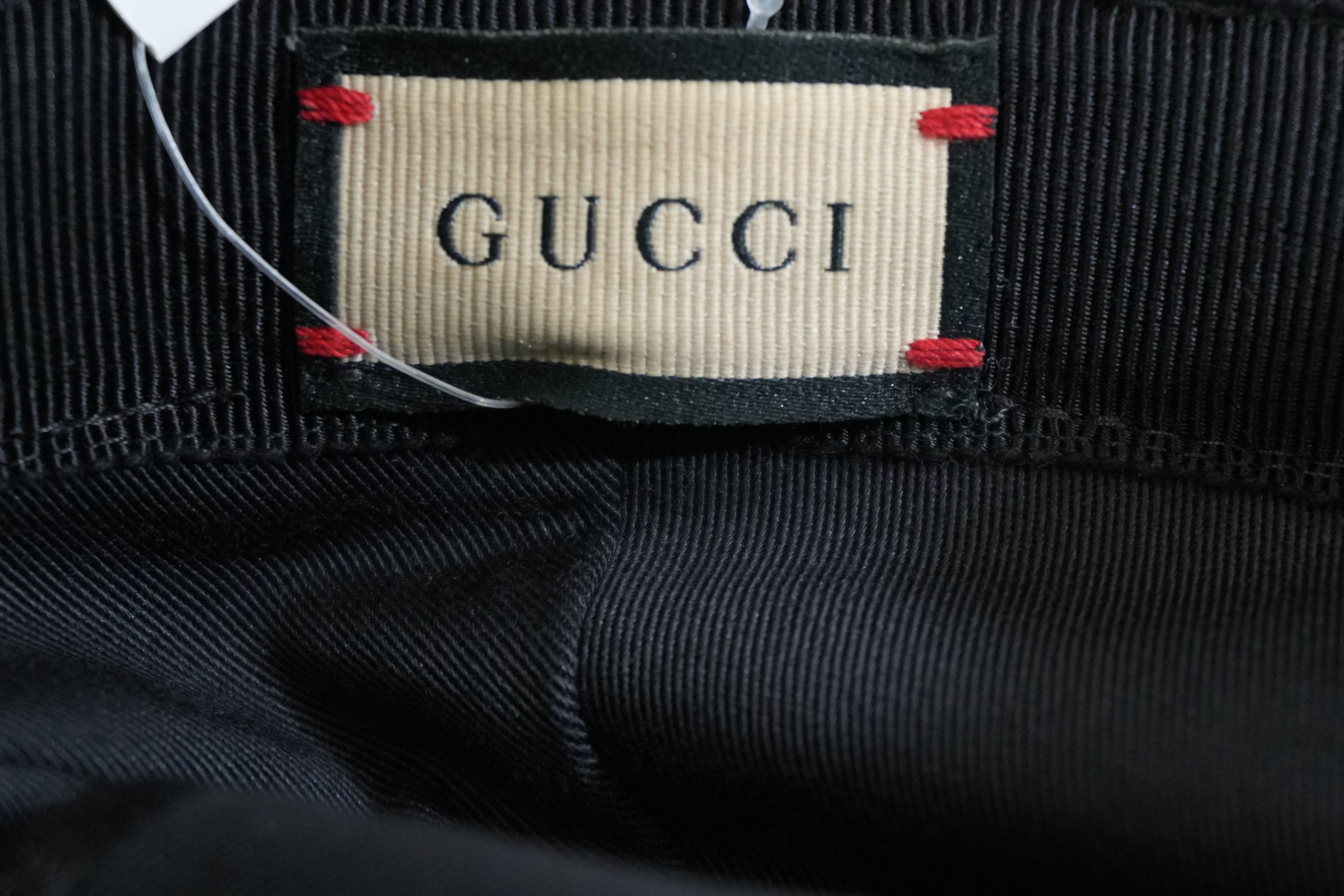 Pre-owned Gucci Guccisima Bucket Hat L Size Black