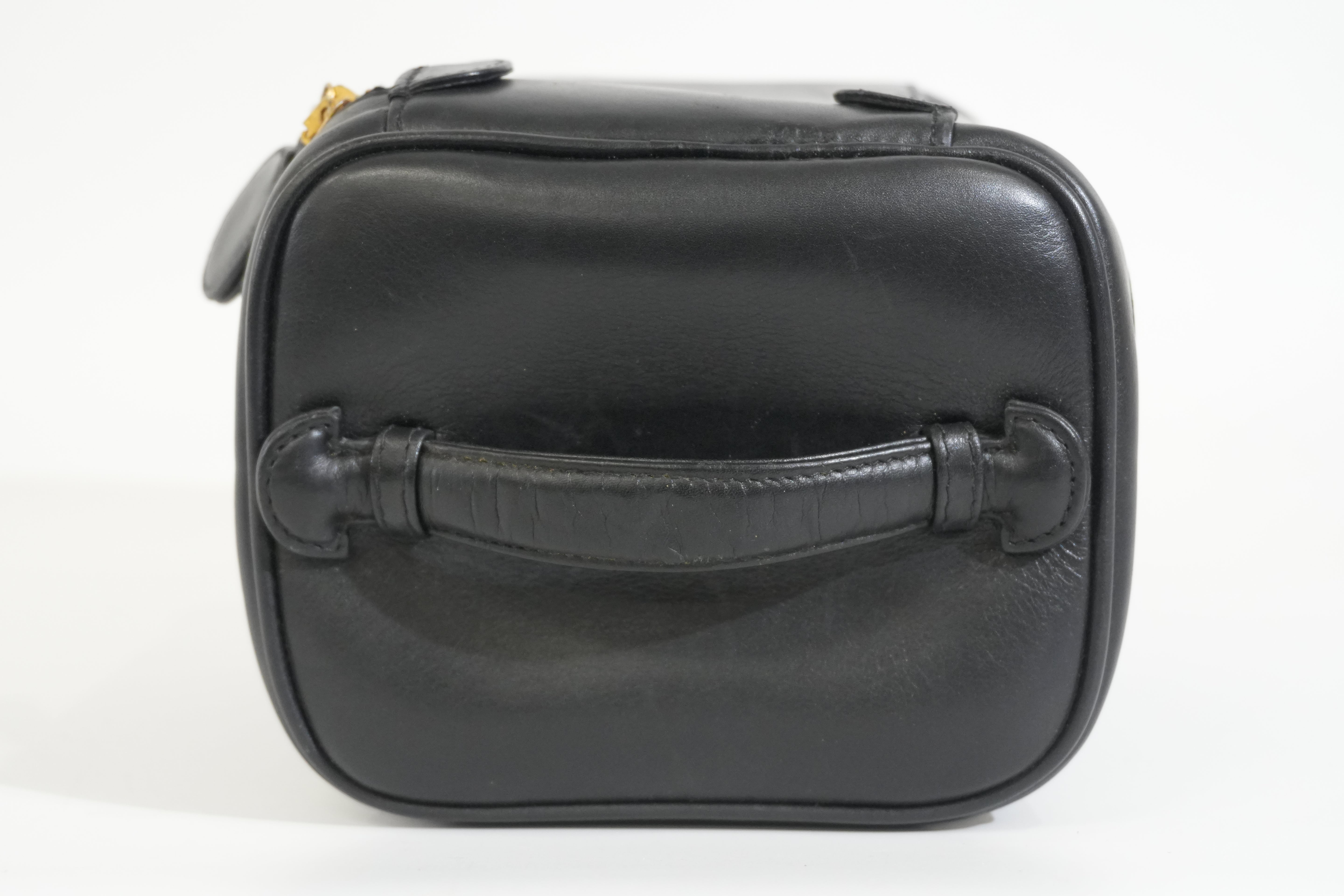 Pre-owned Chanel Lambskin Leather Vanity Case Black
