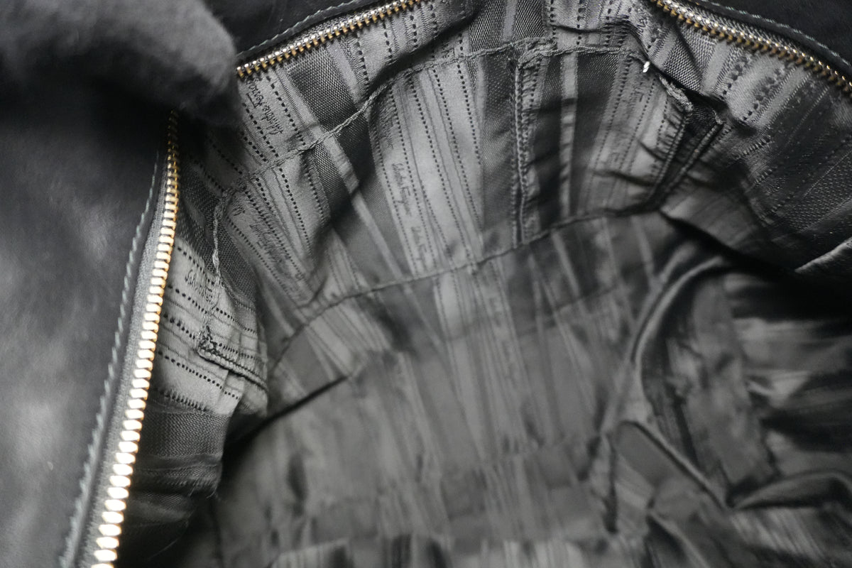 Pre-Owned Ferragamo Anabell Pleated Tote Bag Black