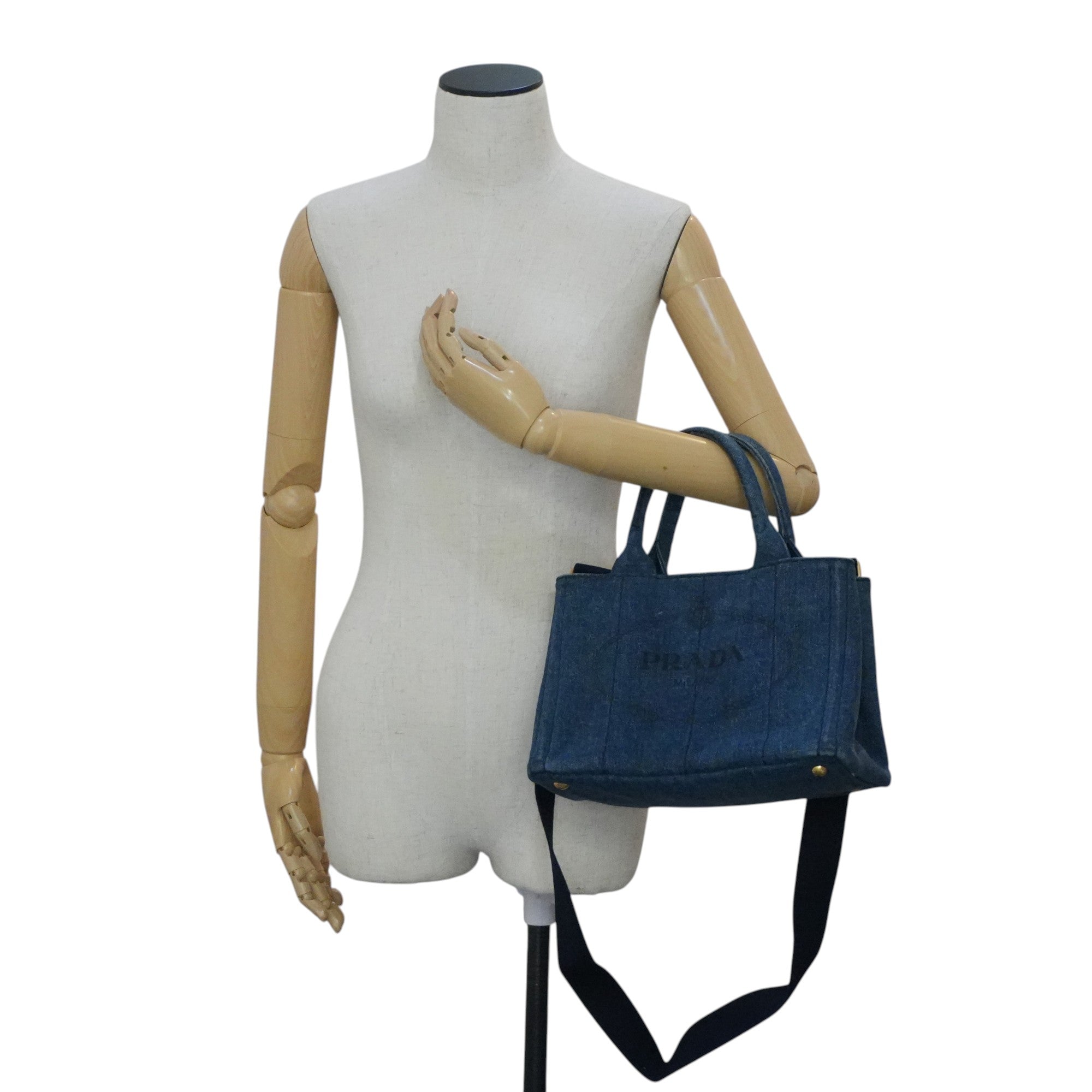 Pre-owned Prada Canapa Two Way Shoulder Bag/ Denim