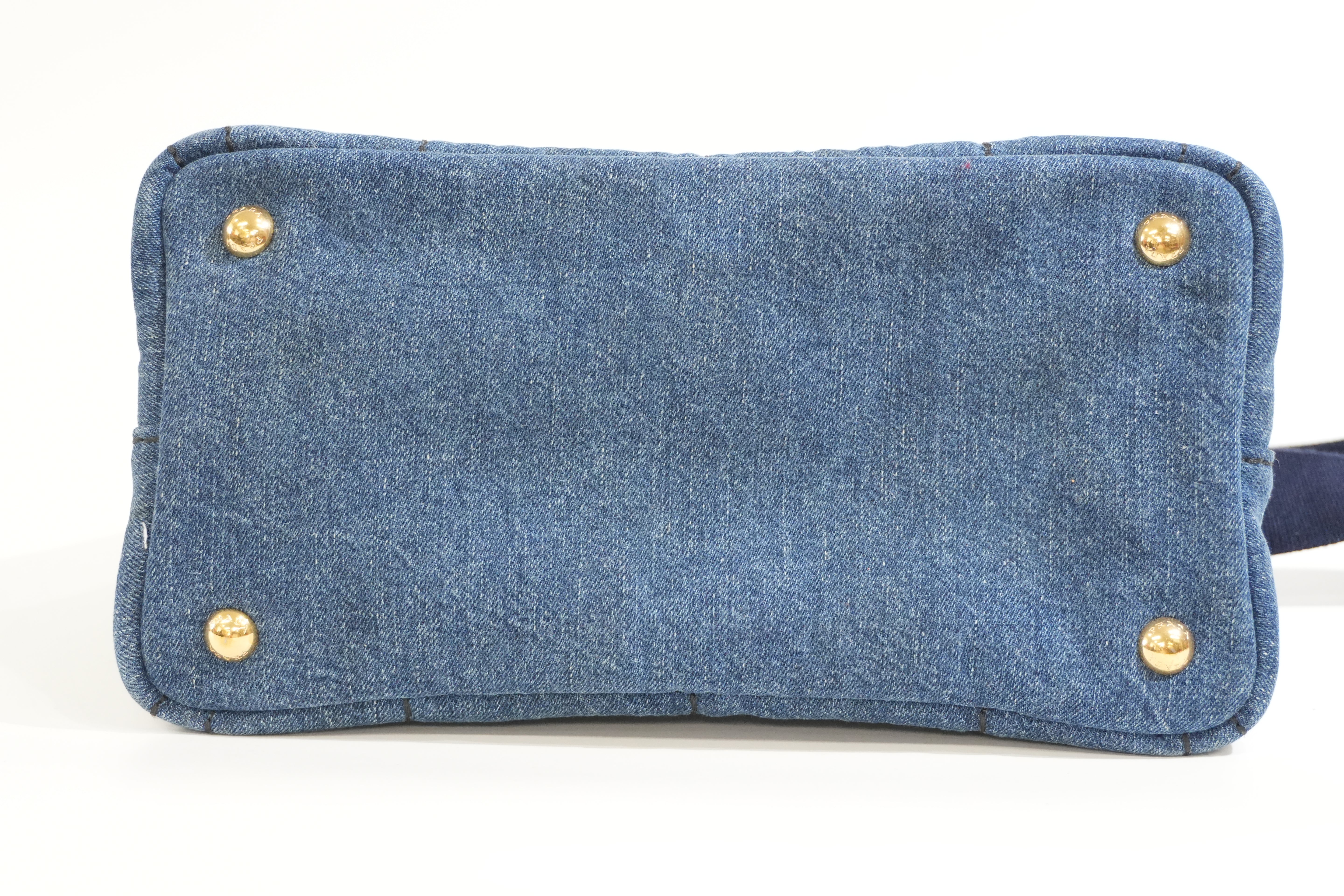 Pre-owned Prada Canapa Two Way Shoulder Bag/ Denim