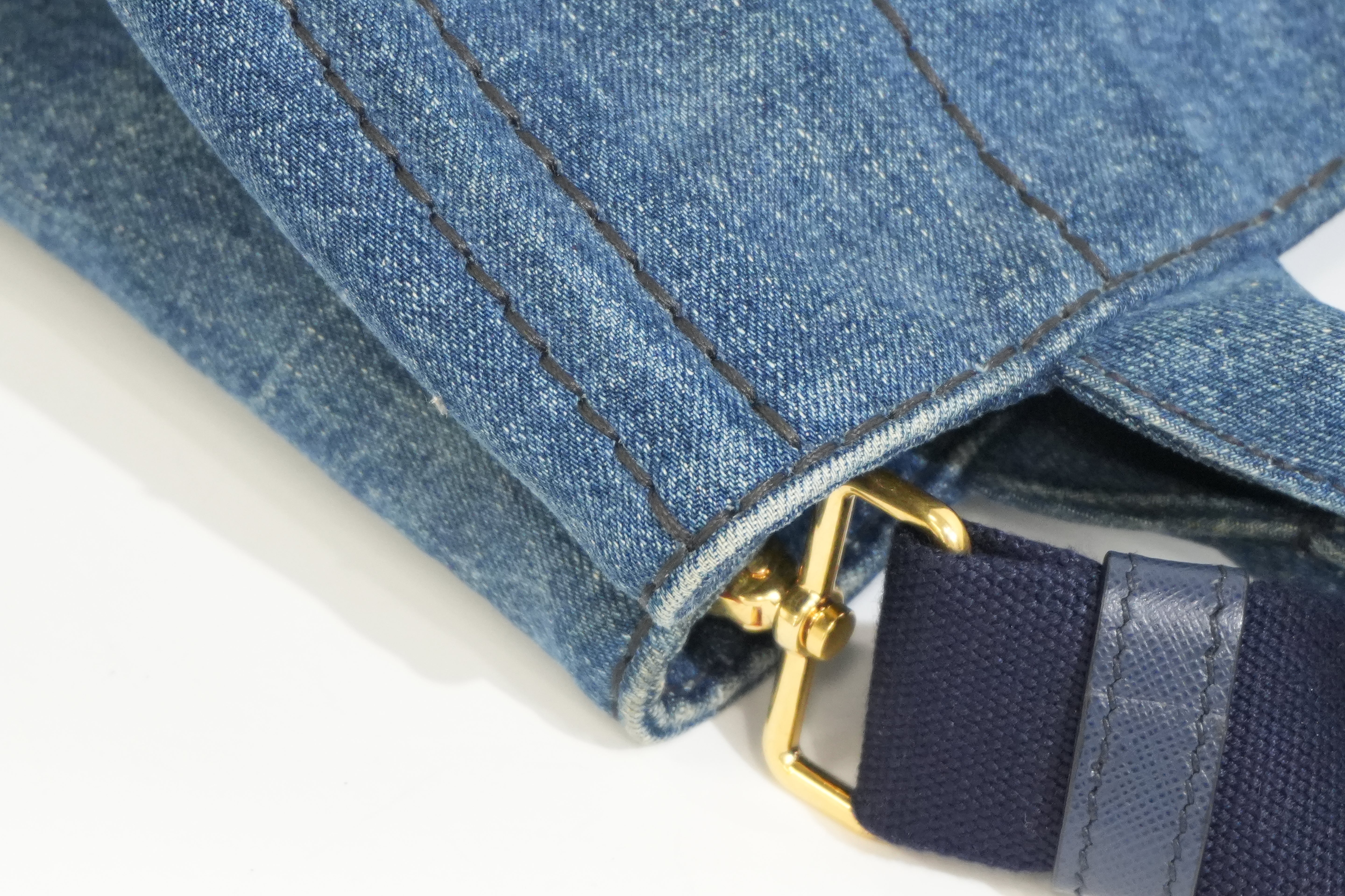 Pre-owned Prada Canapa Two Way Shoulder Bag/ Denim