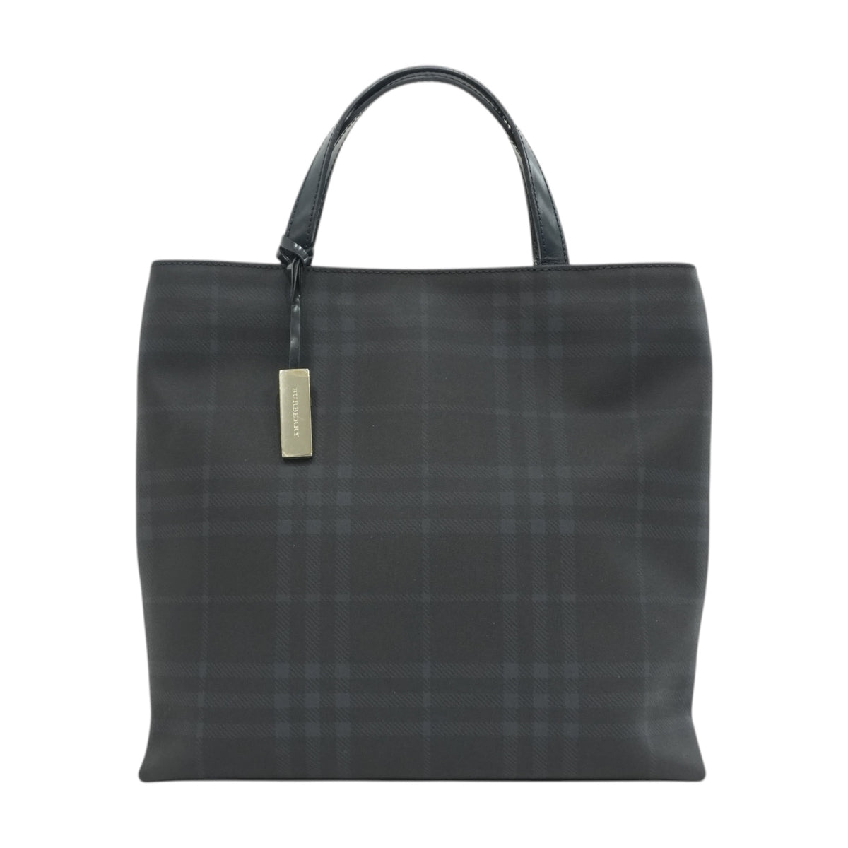 Pre-Owned Burberry Pvc Canvas Nova Check Handbag Navy Blue