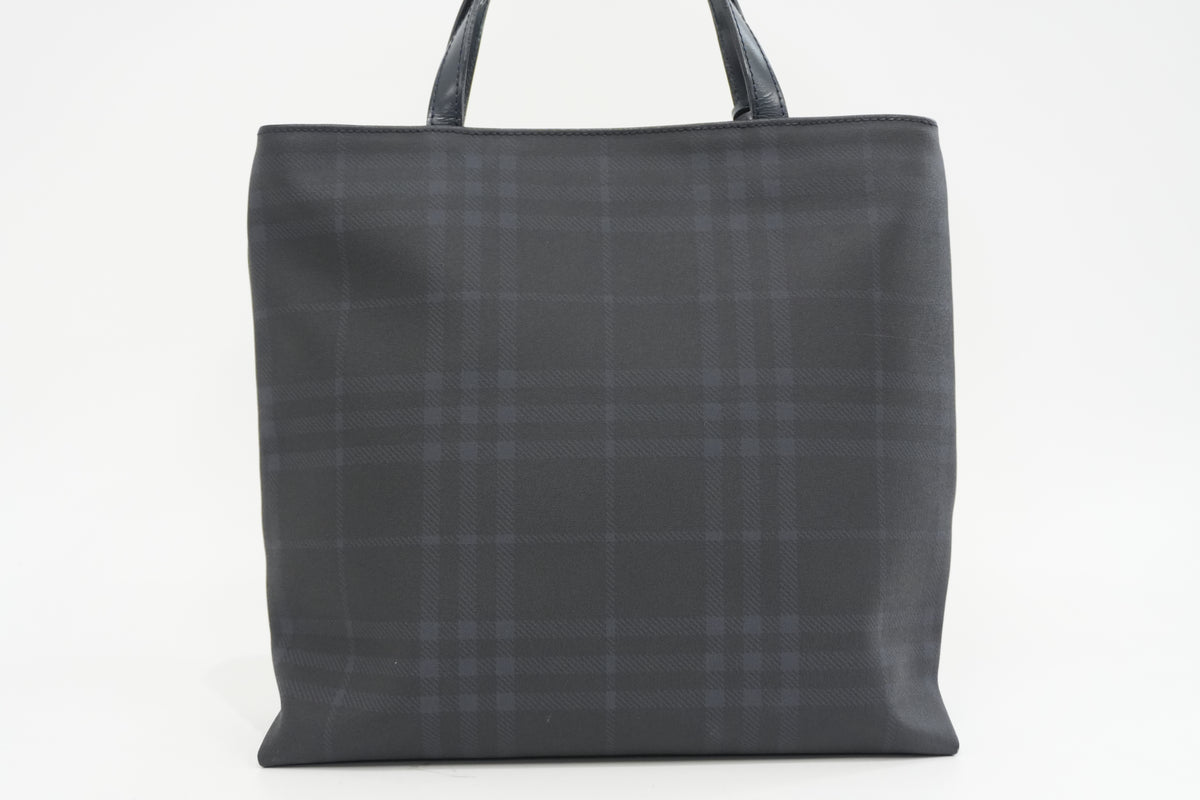 Pre-Owned Burberry Pvc Canvas Nova Check Handbag Navy Blue