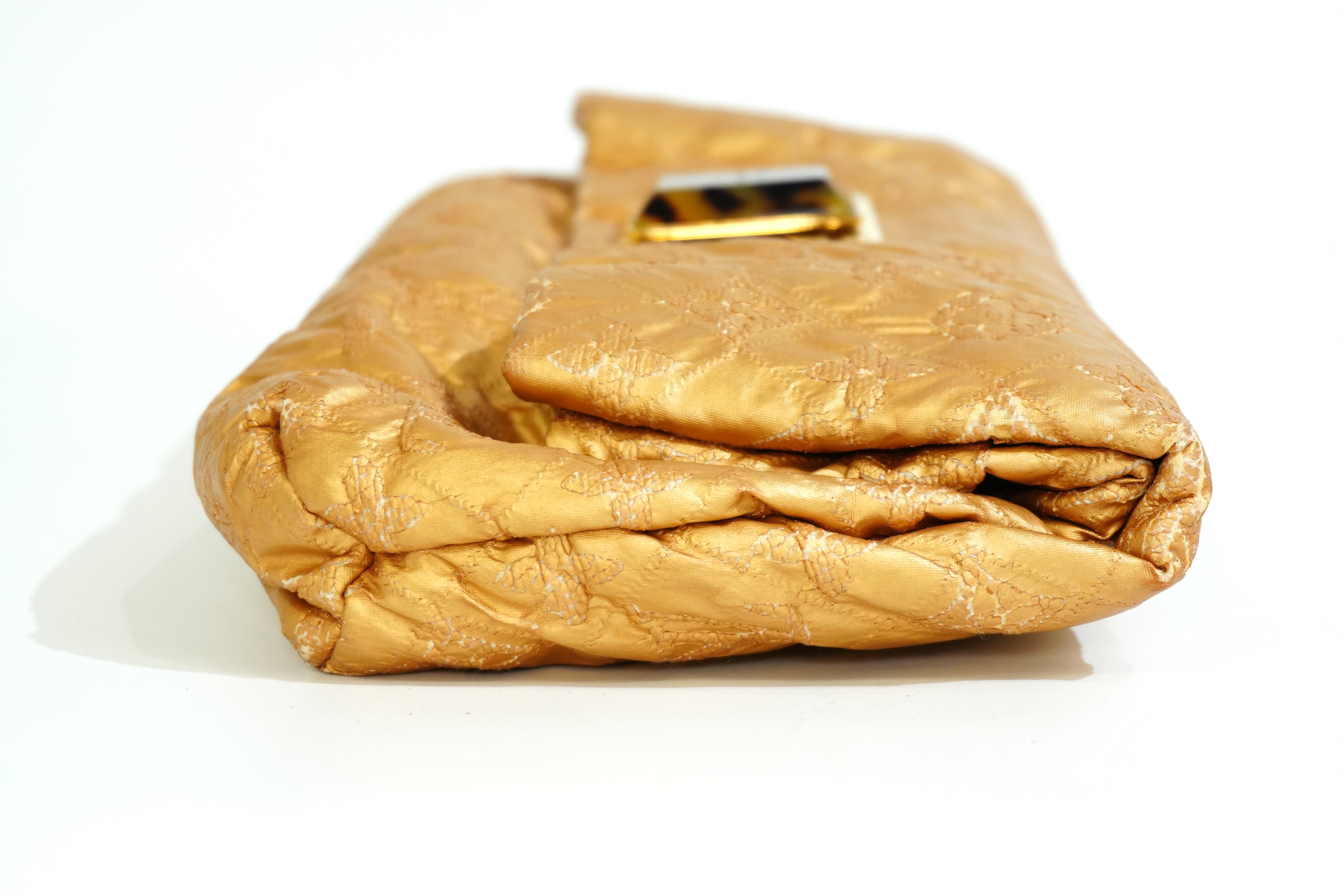 Pre-owned Louis Vuitton Monogram Limited Edition Altar Clutch Bag Gold