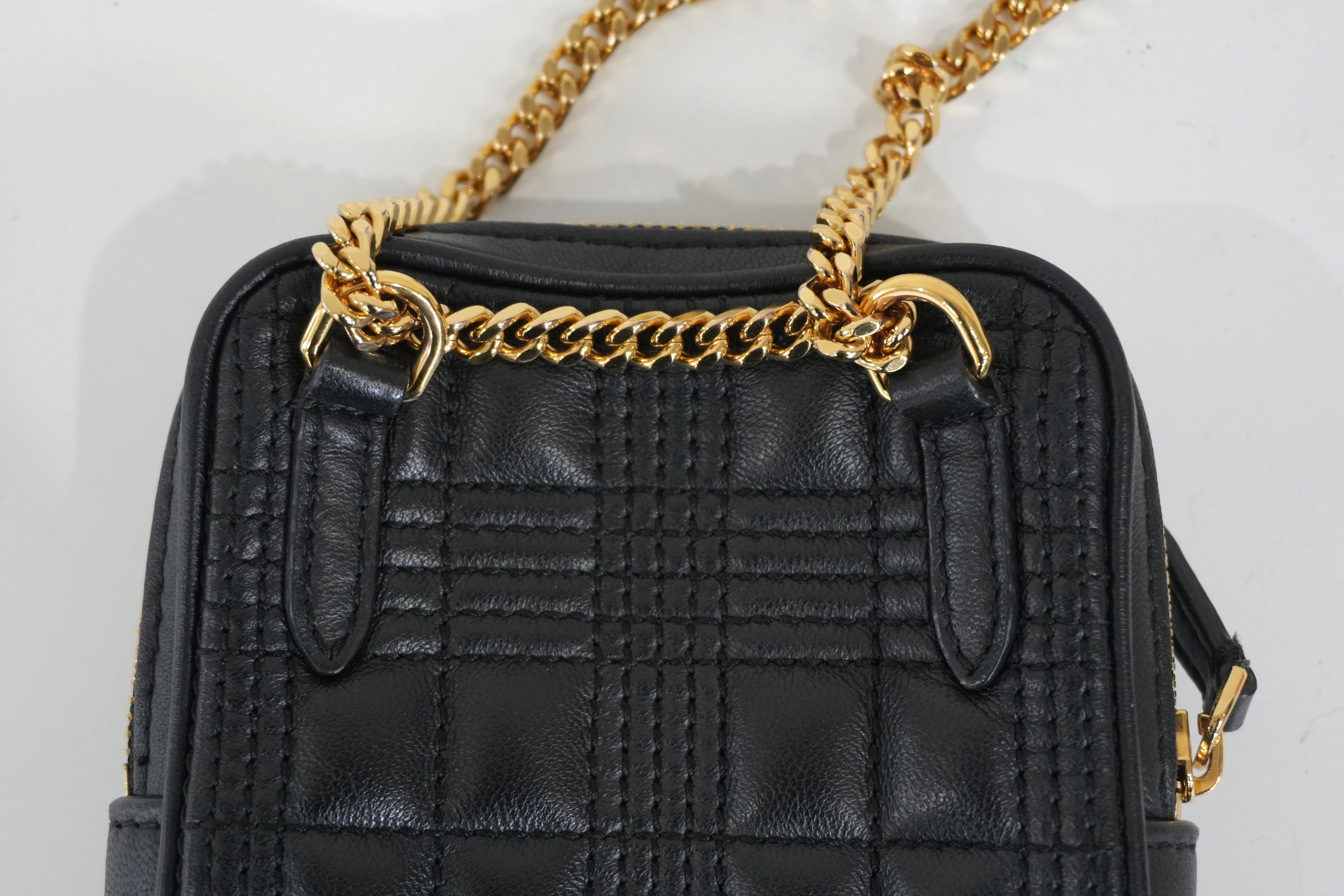 Pre-owned Burberry Mini Vertical Lola Pouch Crossbody Bag Black
