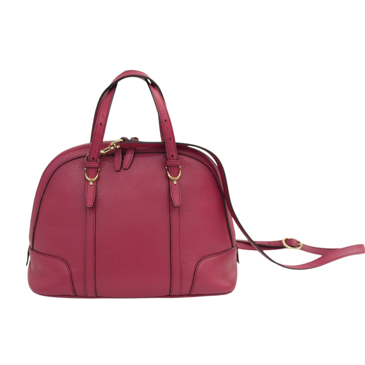 Pre-Owned Gucci Leather Two-Way Dome Satchel Shoulder Bag Pink