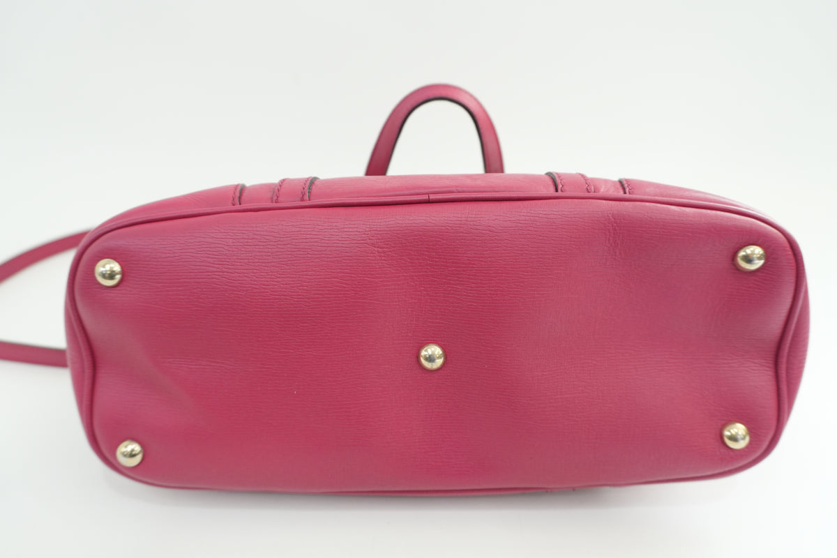 Pre-Owned Gucci Leather Two-Way Dome Satchel Shoulder Bag Pink
