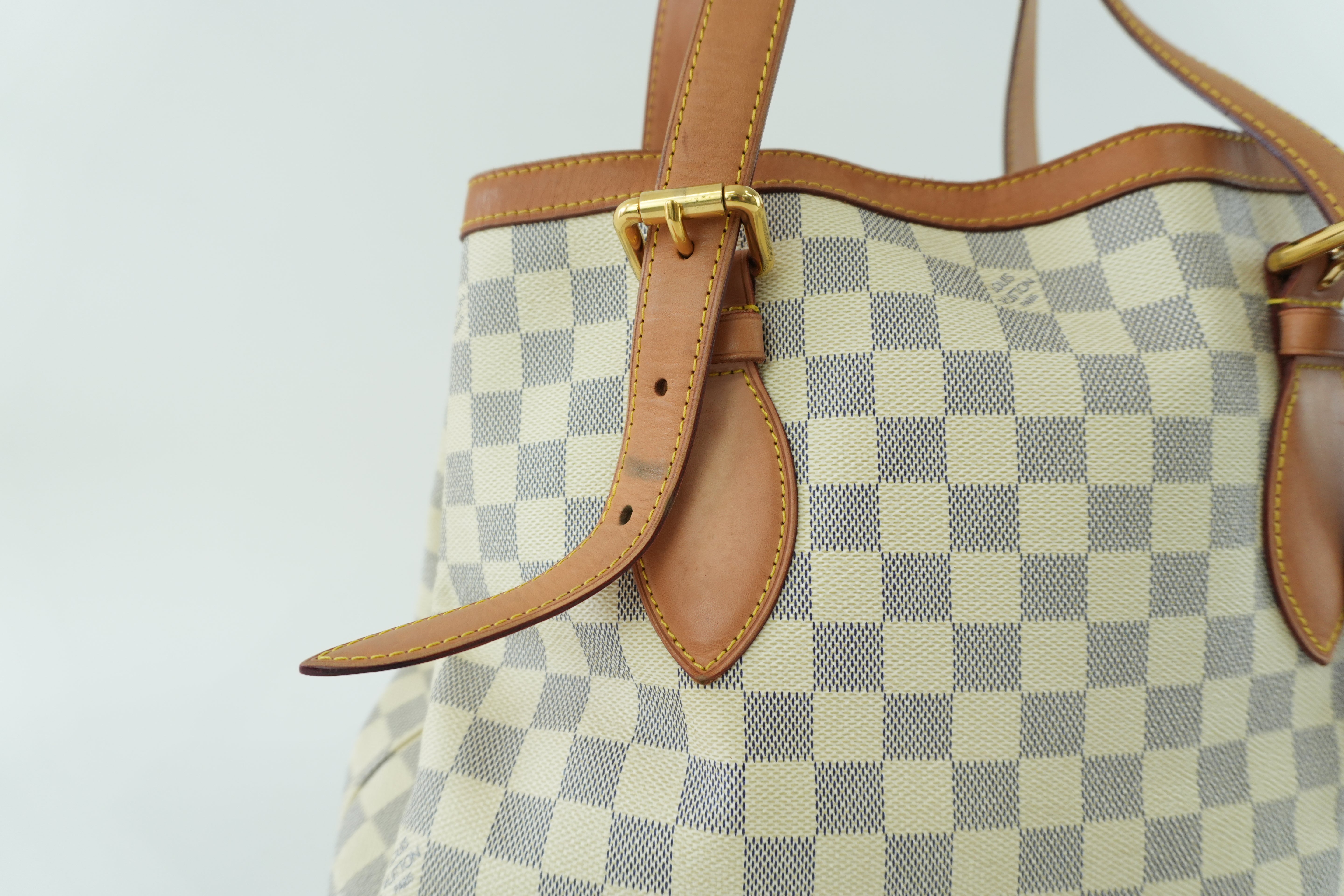 Louis Vuitton Damier Azur Hampstead MM Shoulder Tote Bag Used