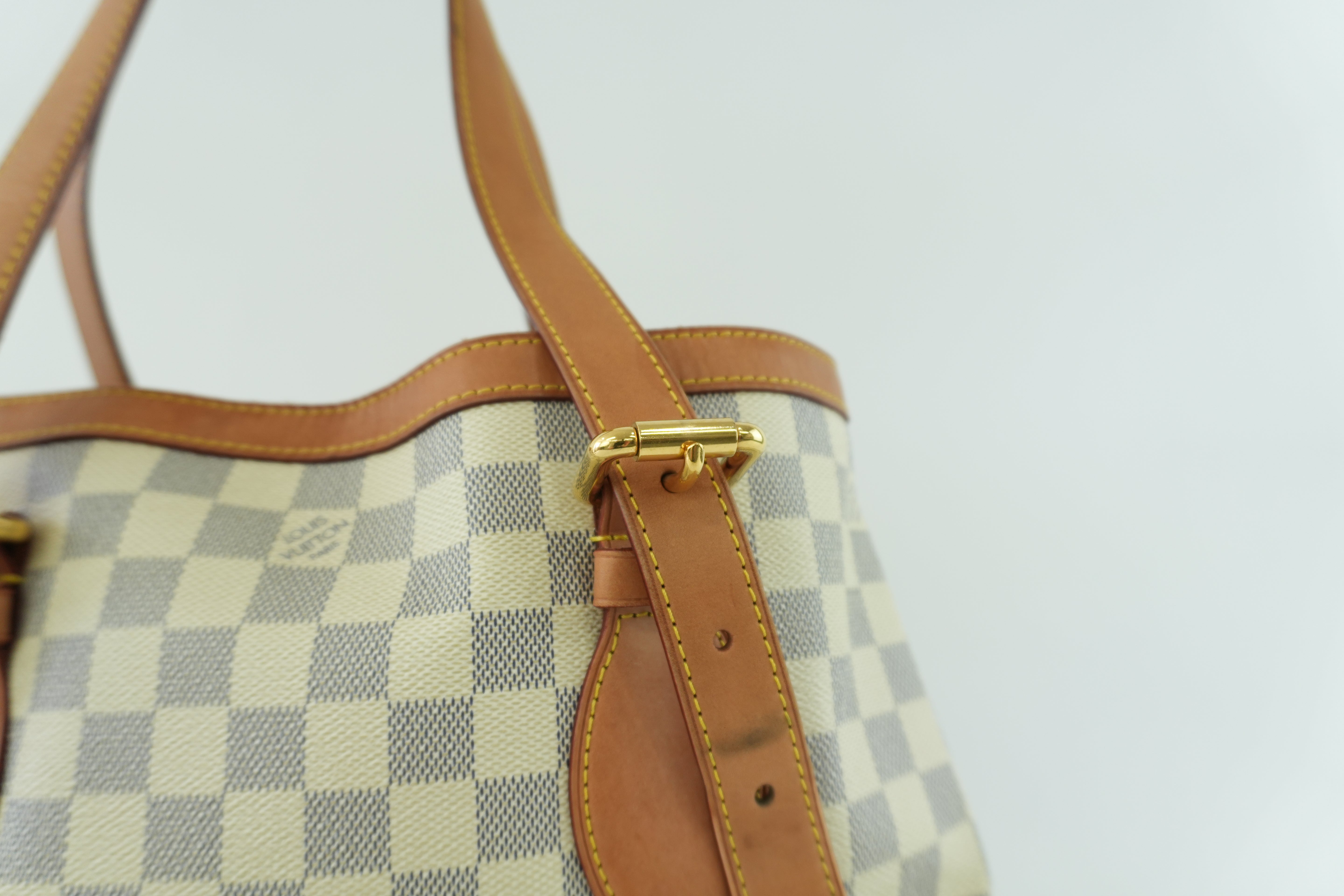 Louis Vuitton Damier Azur Hampstead MM Shoulder Tote Bag Used