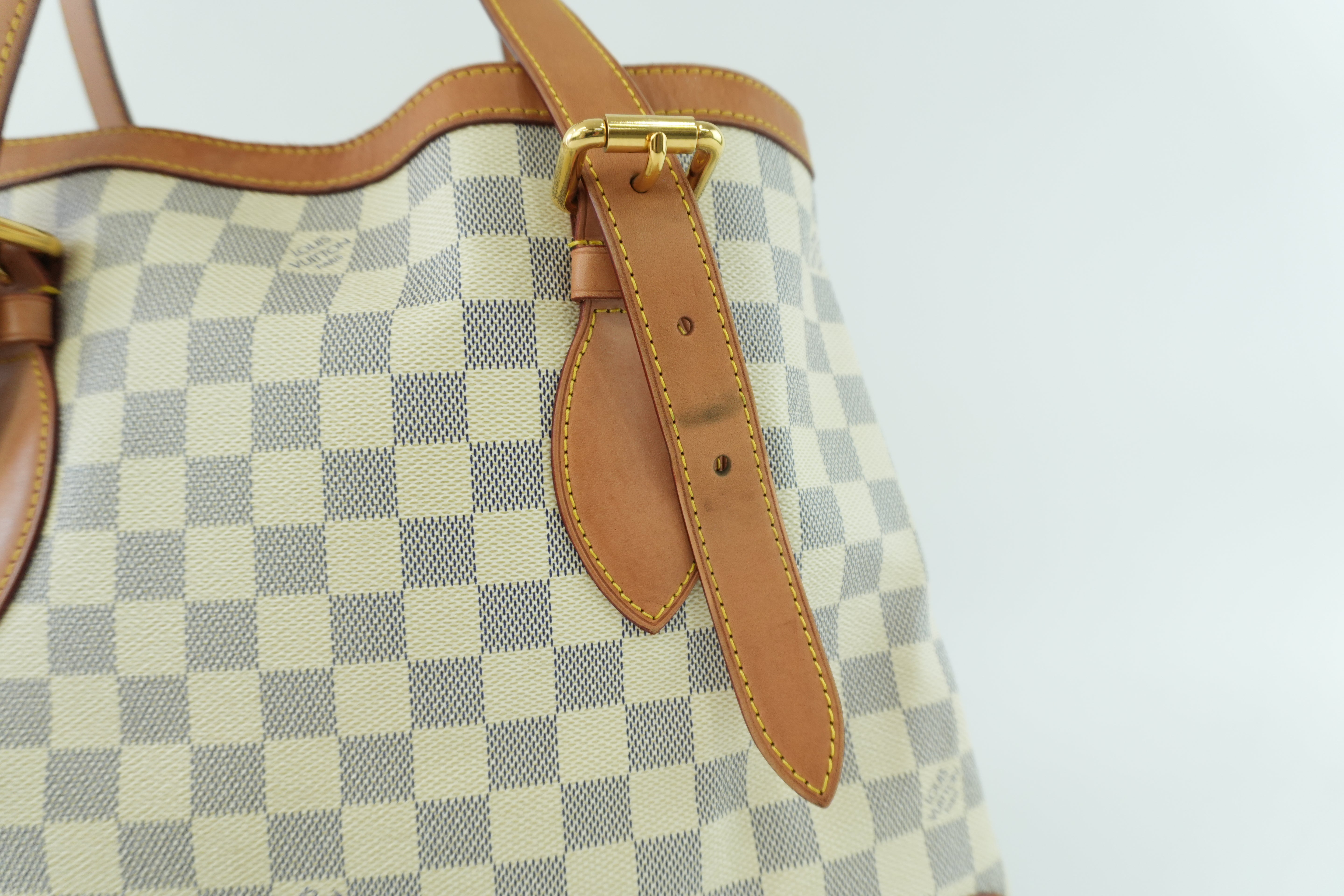 Louis Vuitton Damier Azur Hampstead MM Shoulder Tote Bag Used