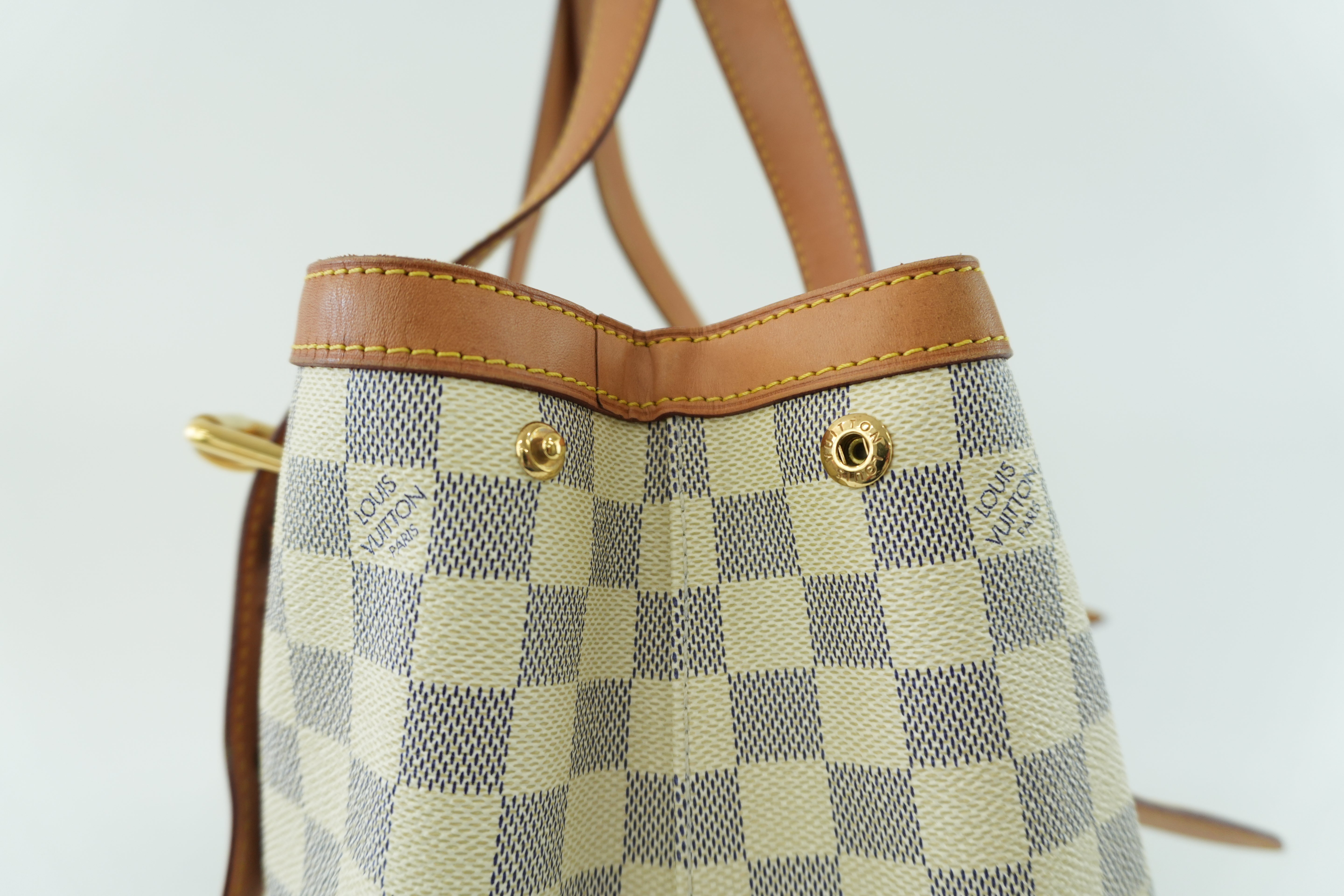 Louis Vuitton Damier Azur Hampstead MM Shoulder Tote Bag Used