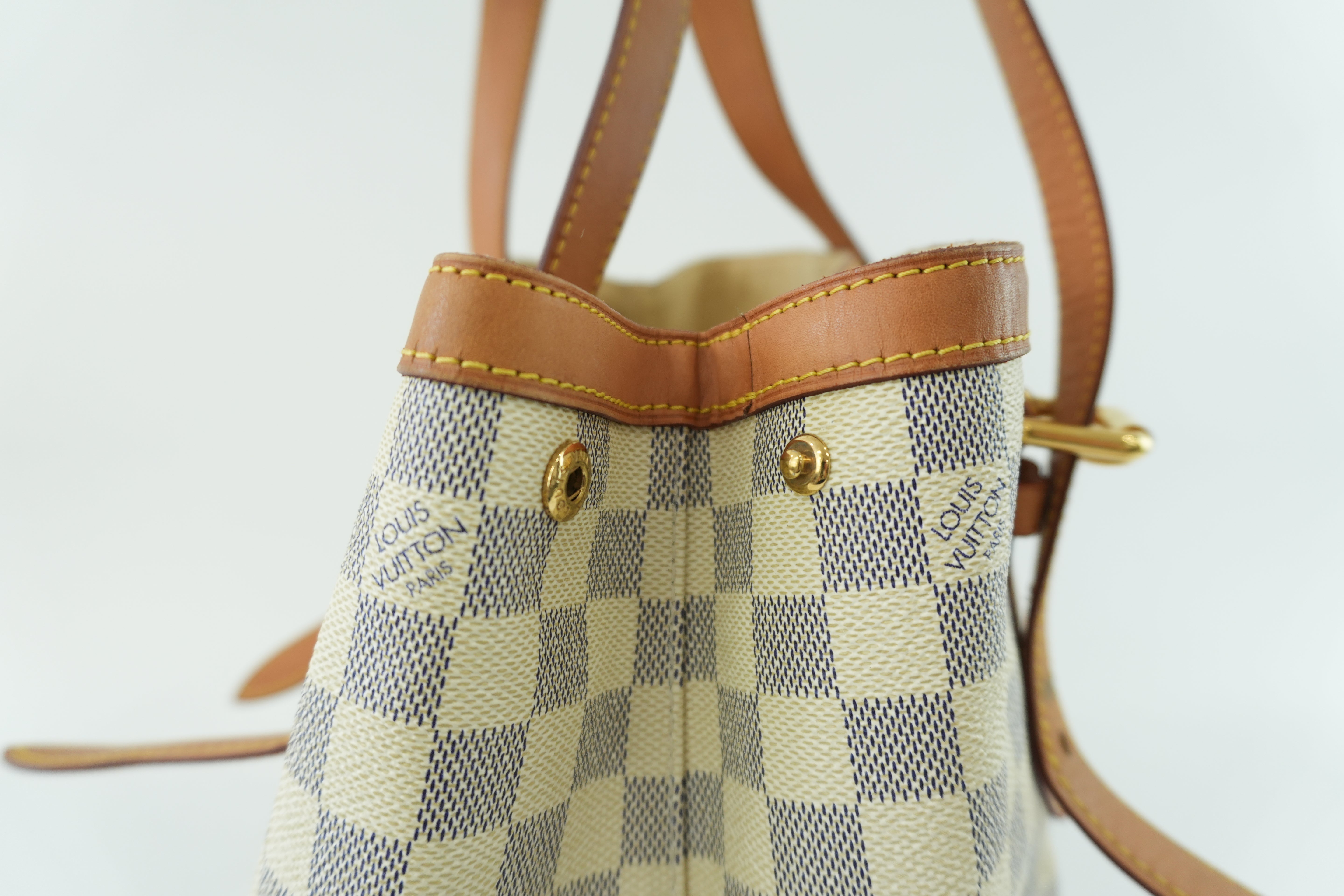 Louis Vuitton Damier Azur Hampstead MM Shoulder Tote Bag Used