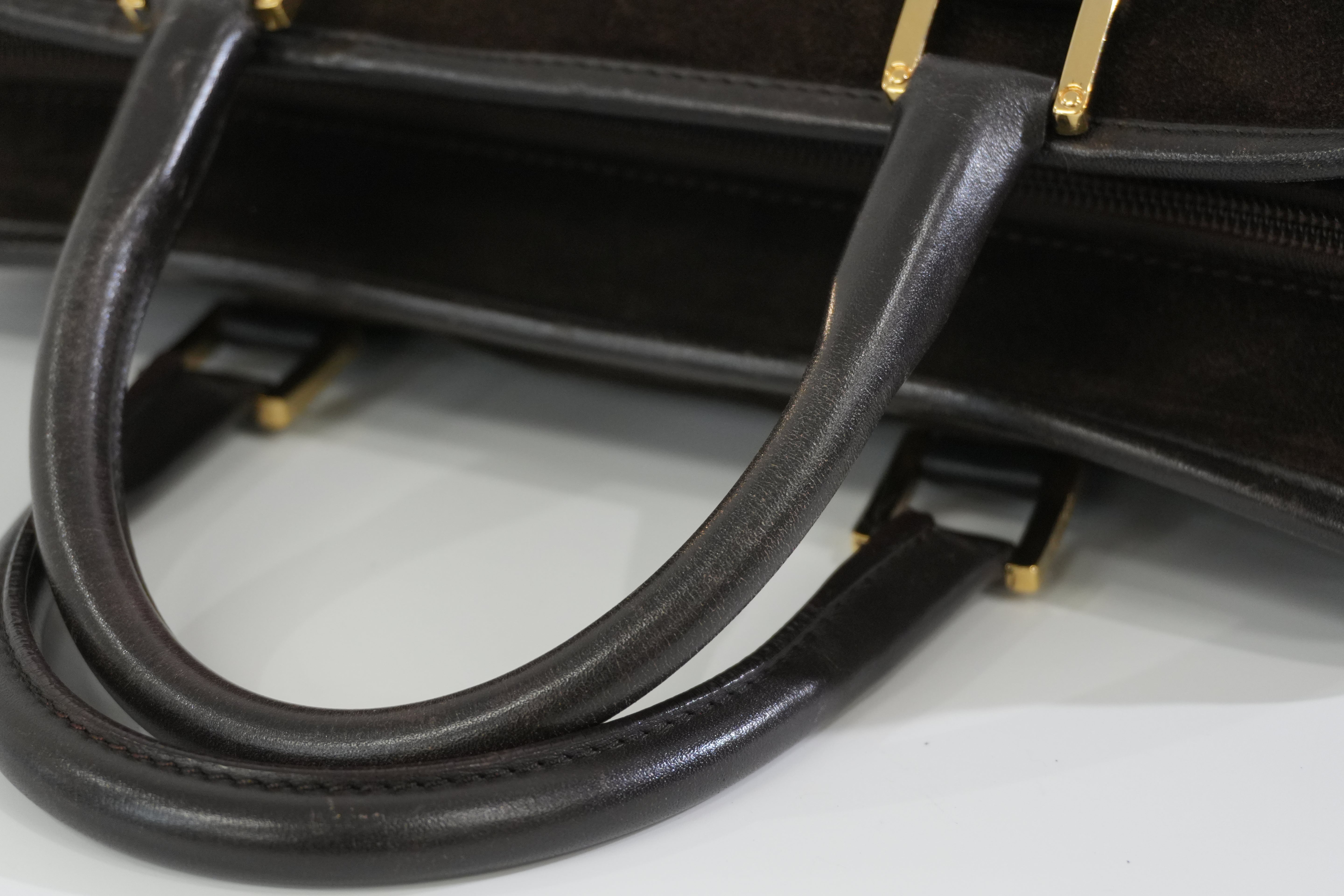 Pre-owned Loewe Suede Leather Anagram Amazona Handbag Brown