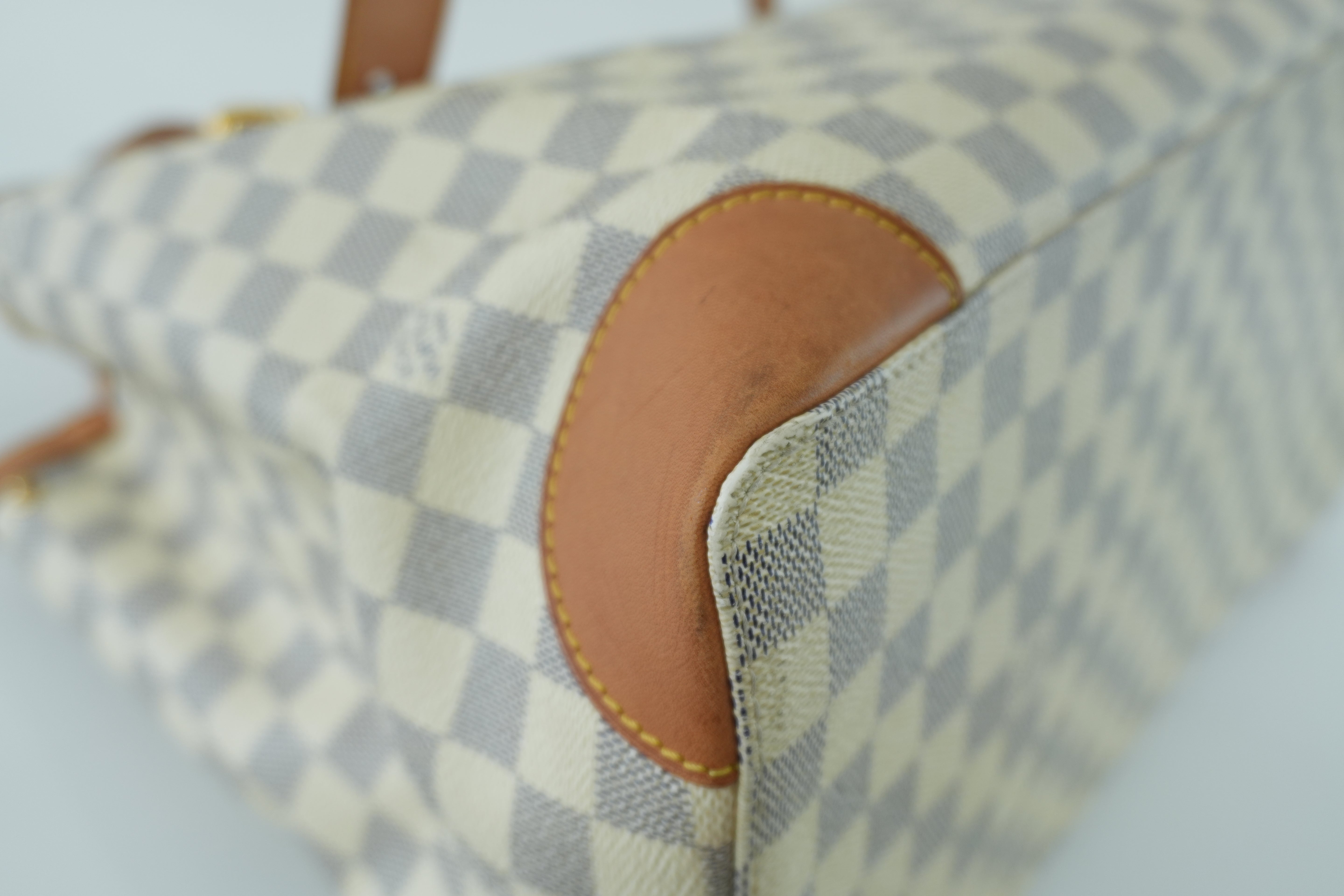 Louis Vuitton Damier Azur Hampstead MM Shoulder Tote Bag Used