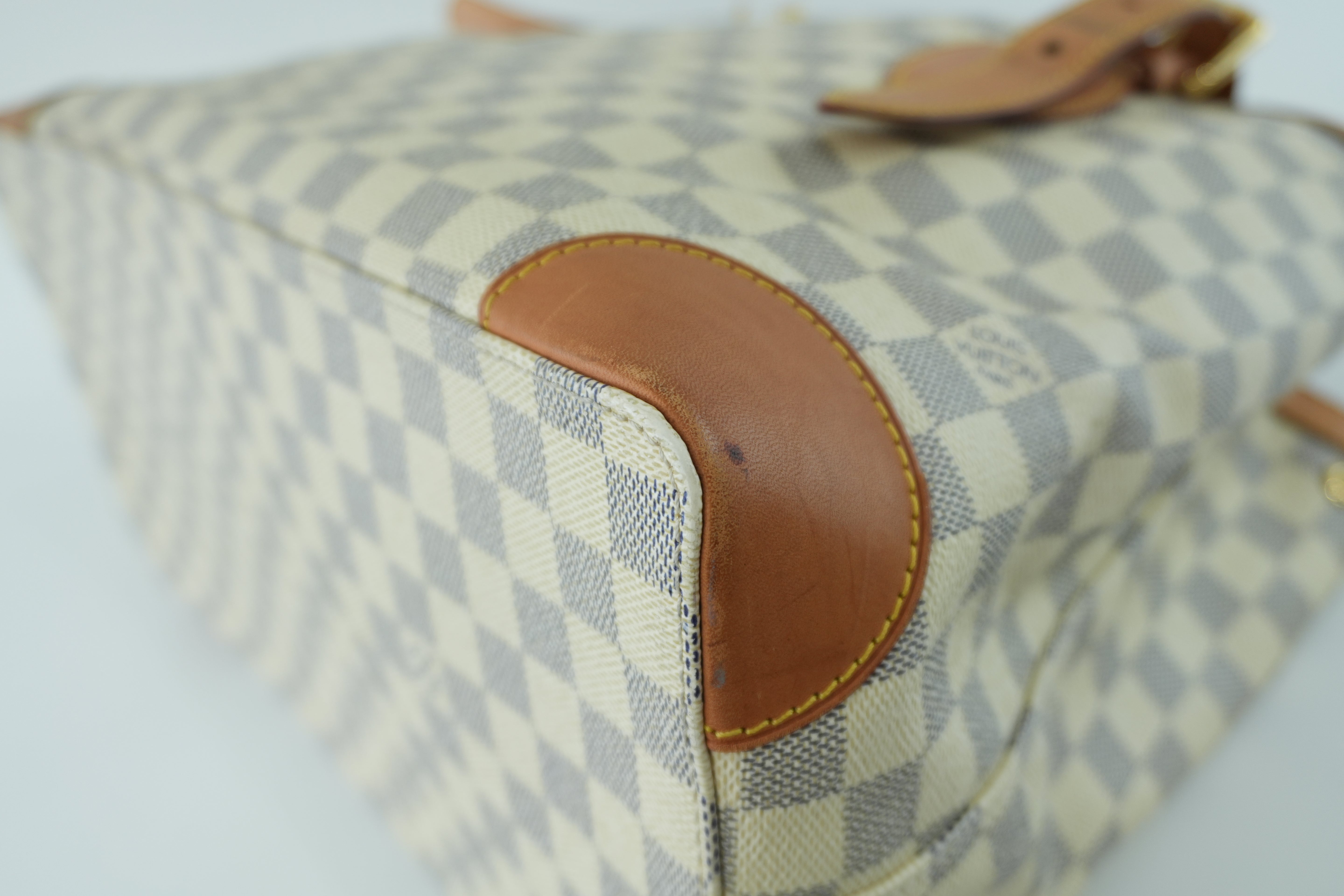 Louis Vuitton Damier Azur Hampstead MM Shoulder Tote Bag Used