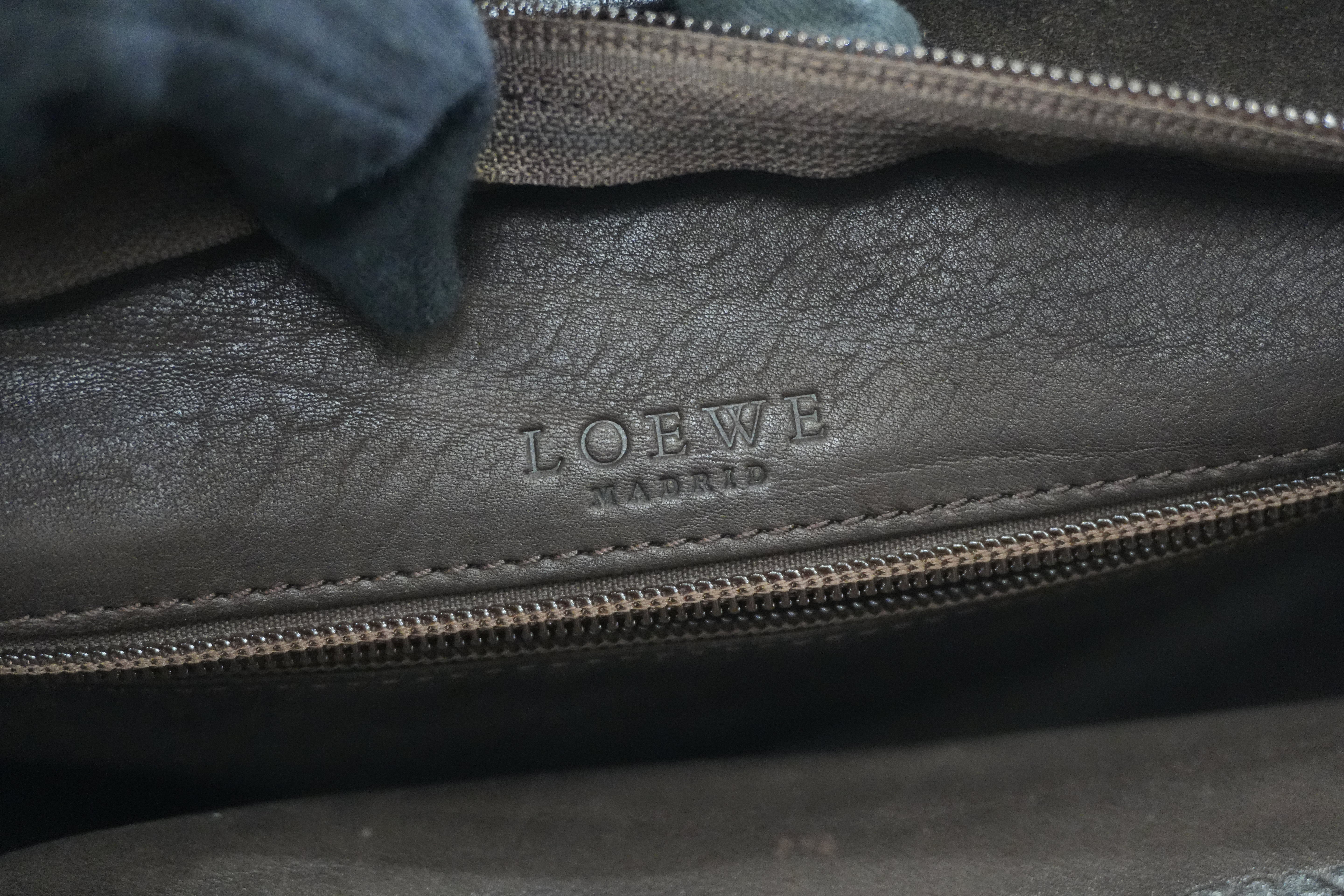 Pre-owned Loewe Suede Leather Anagram Amazona Handbag Brown