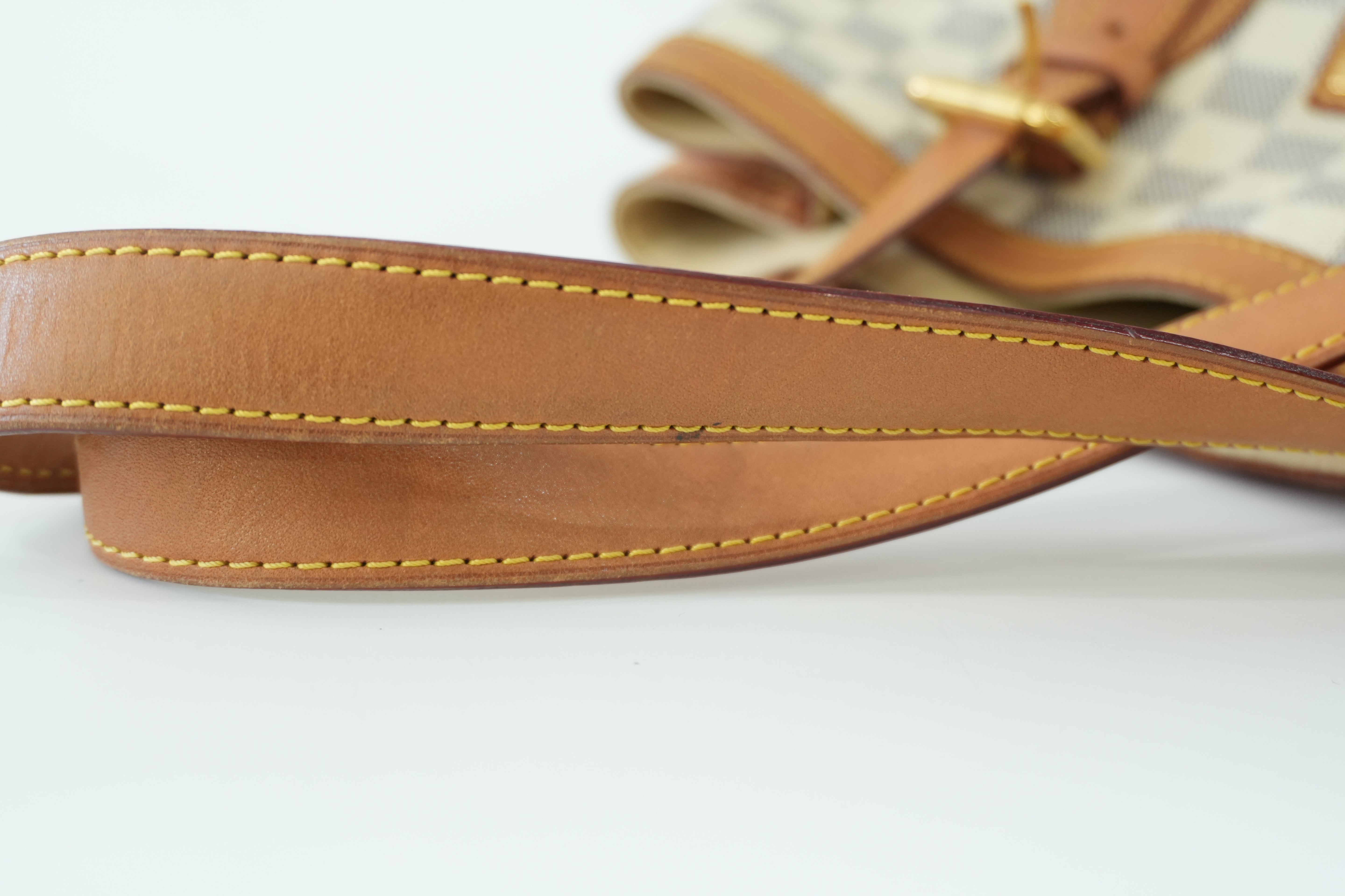 Louis Vuitton Damier Azur Hampstead MM Shoulder Tote Bag Used